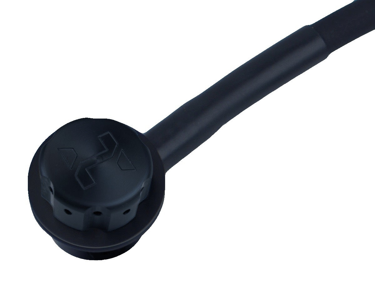 Close-up of halcyon P-valve with black Halcyon logo on white background