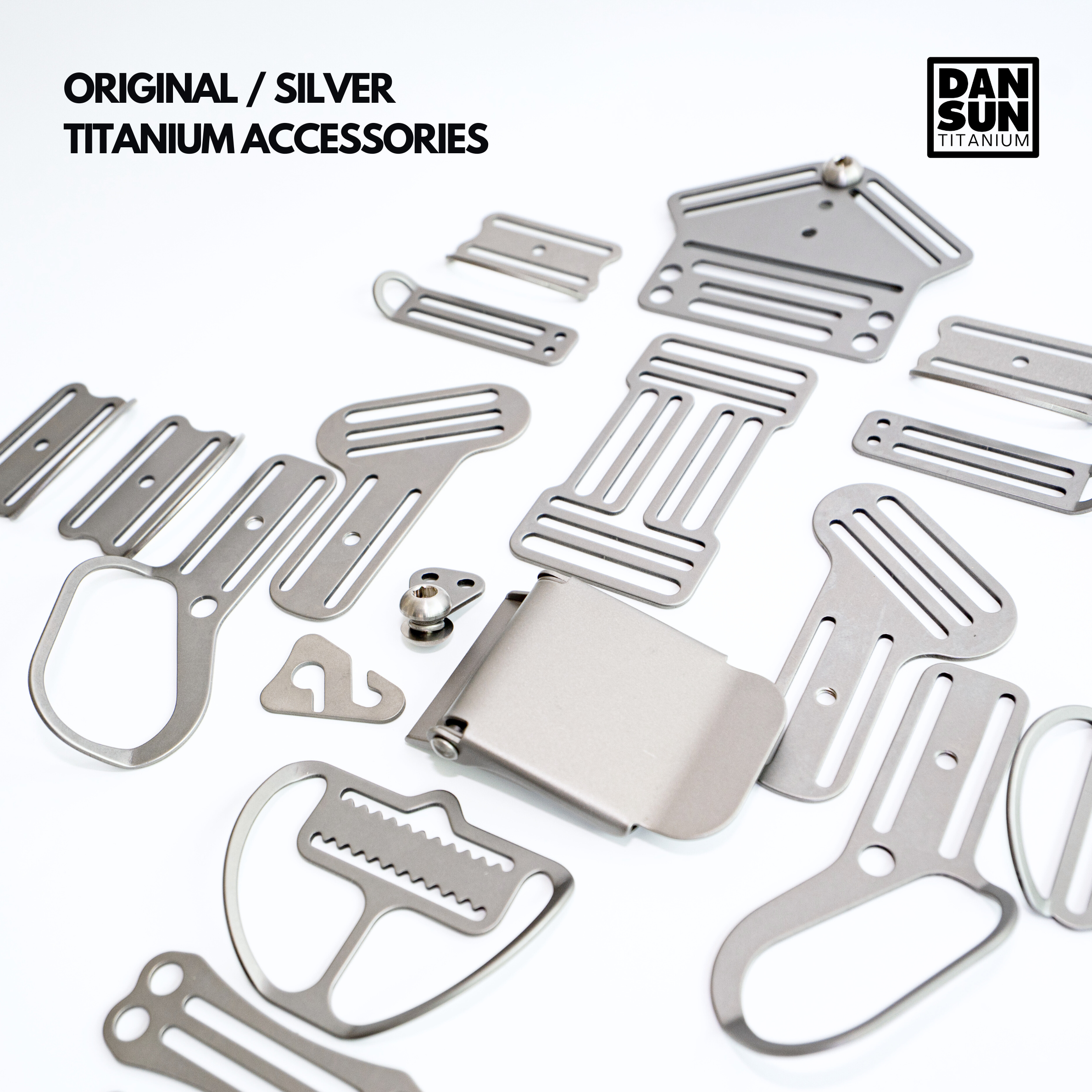 Original silver Grade 5 titanium accessories for the AGENT BCD