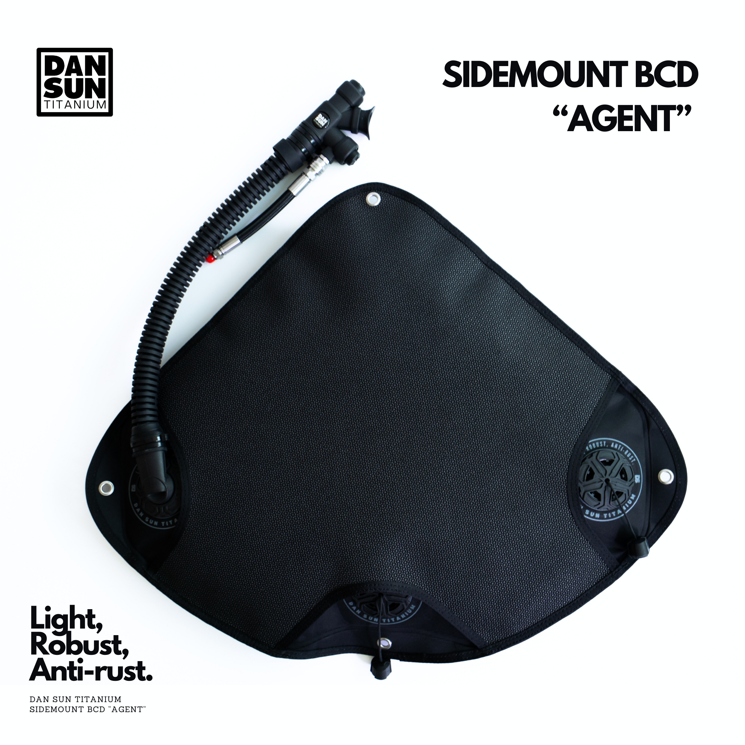 AGENT 35 lb sidemount wing with inflator hose