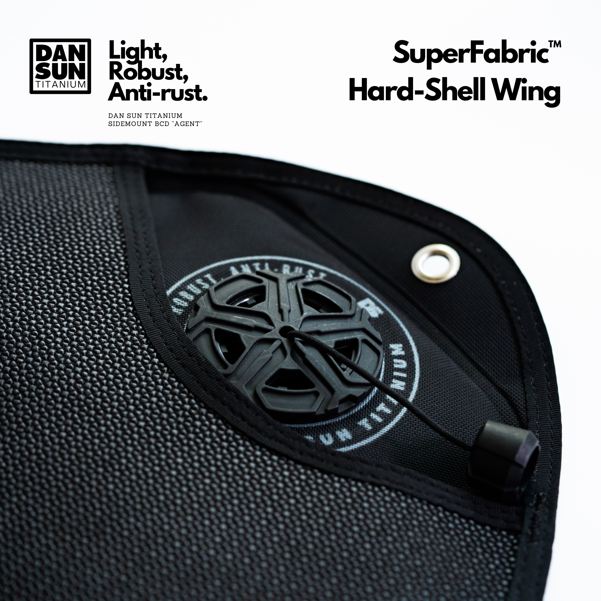 SuperFabric hard-shell wing with protected rear dump valve
