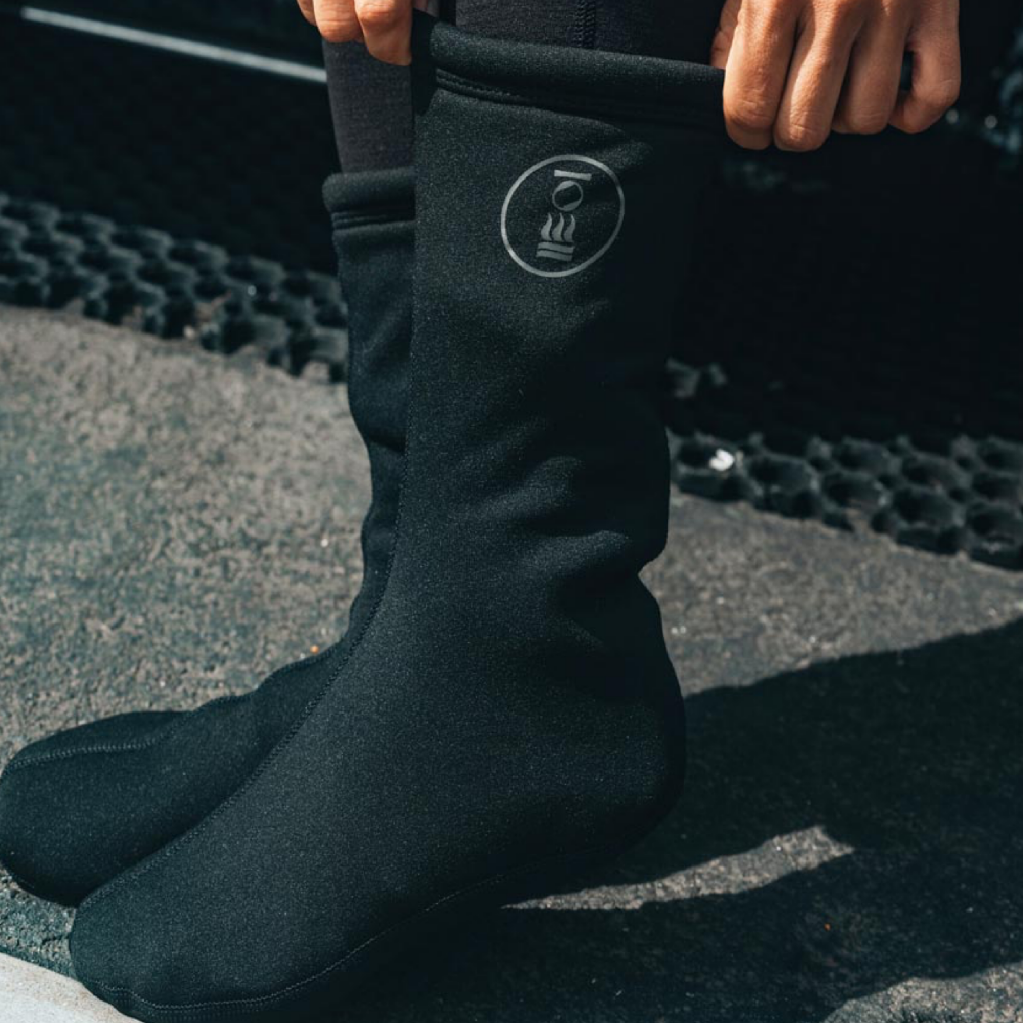 Fourth Element Arctic Socks, worn by a diver