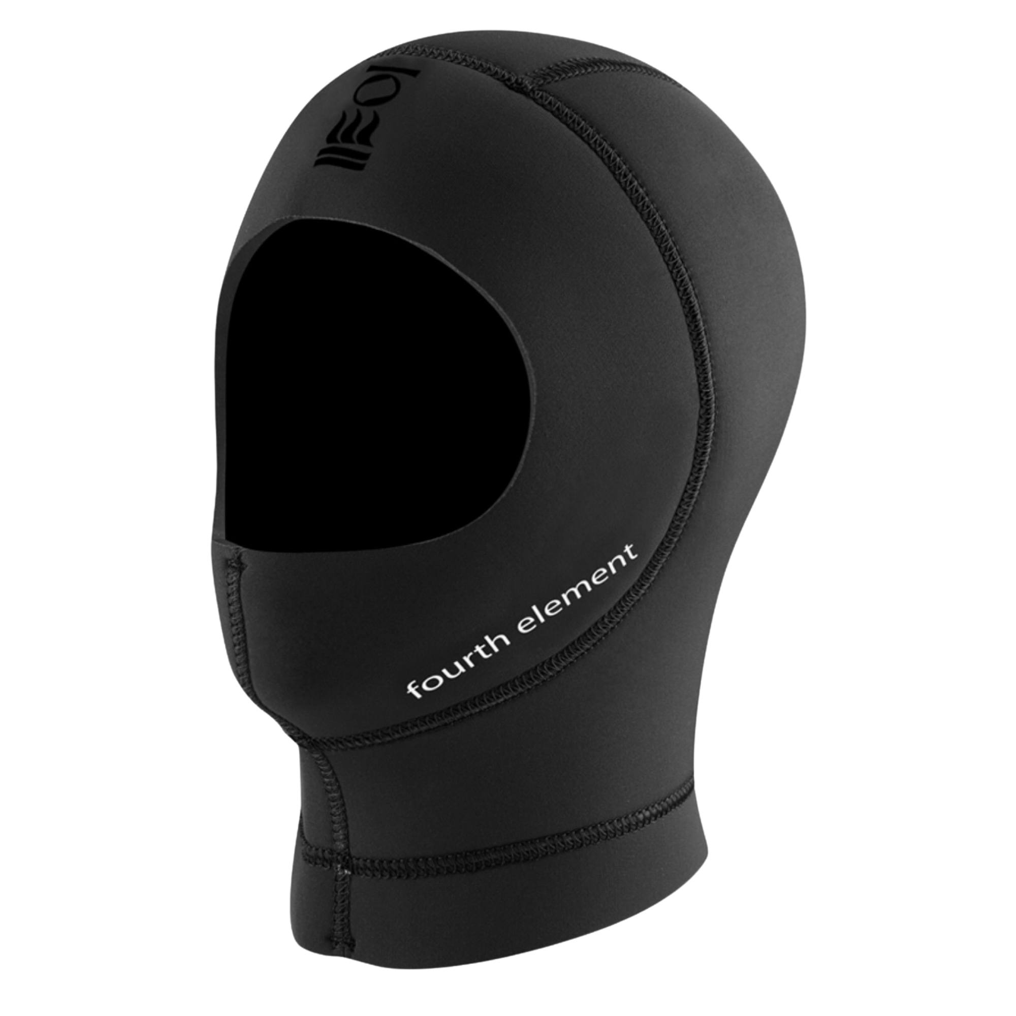Fourth Element 7mm Neoprene Diving Hood – black thermal hood with stretch fit and elongated collar for cold-water scuba and drysuit diving