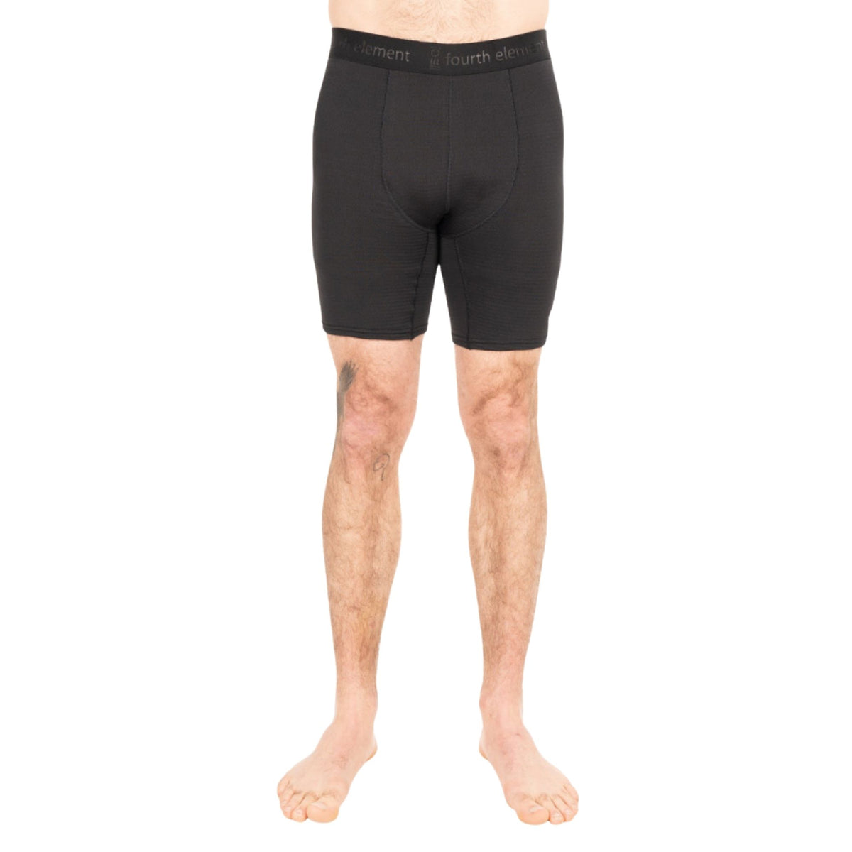 Fourth Element Men’s J2 Base Layer Shorts – black fast-wicking thermal drysuit base layer for scuba, technical and cold-water diving