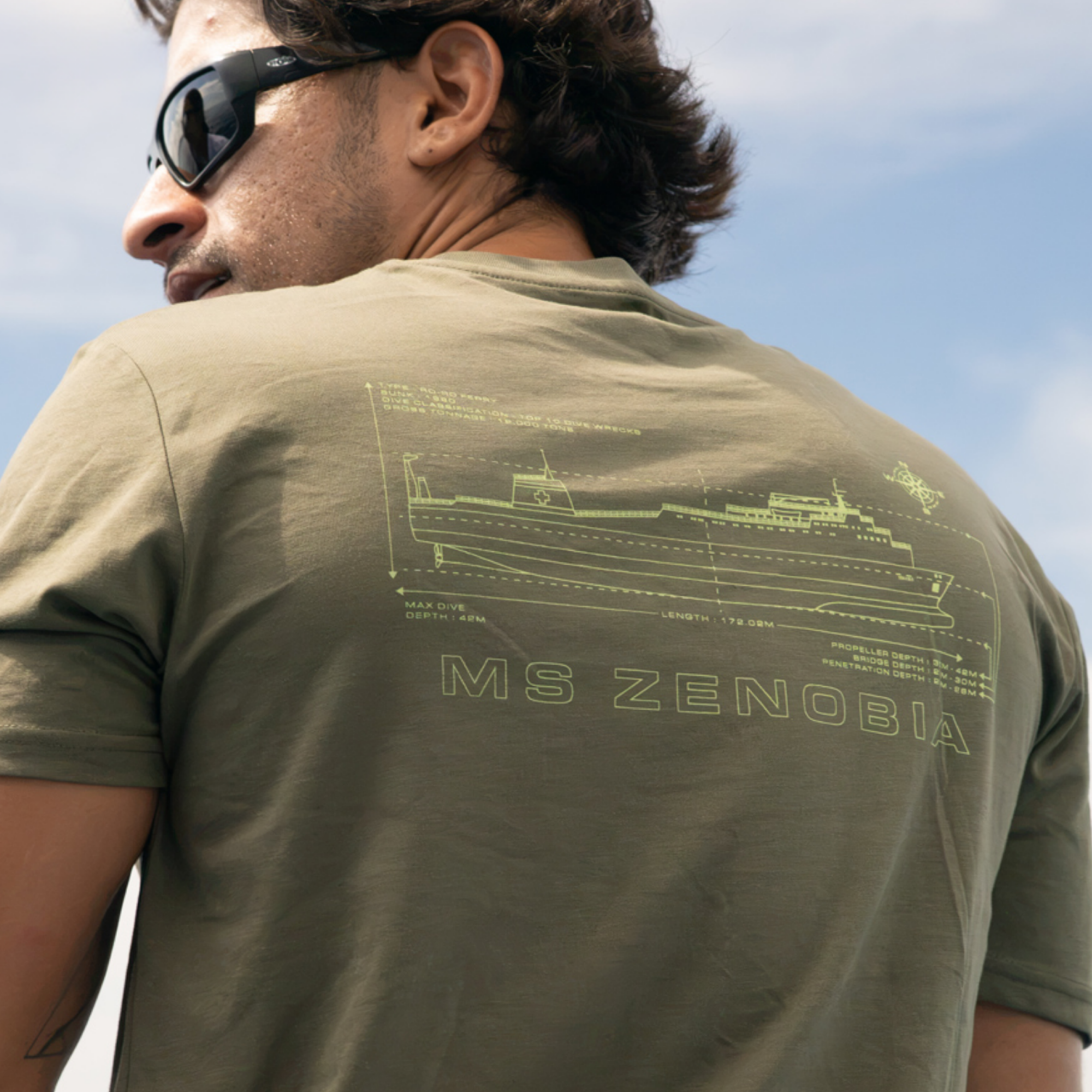 Fourth Element Men’s MS Zenobia T-Shirt with iconic shipwreck and wreck diving-inspired graphic