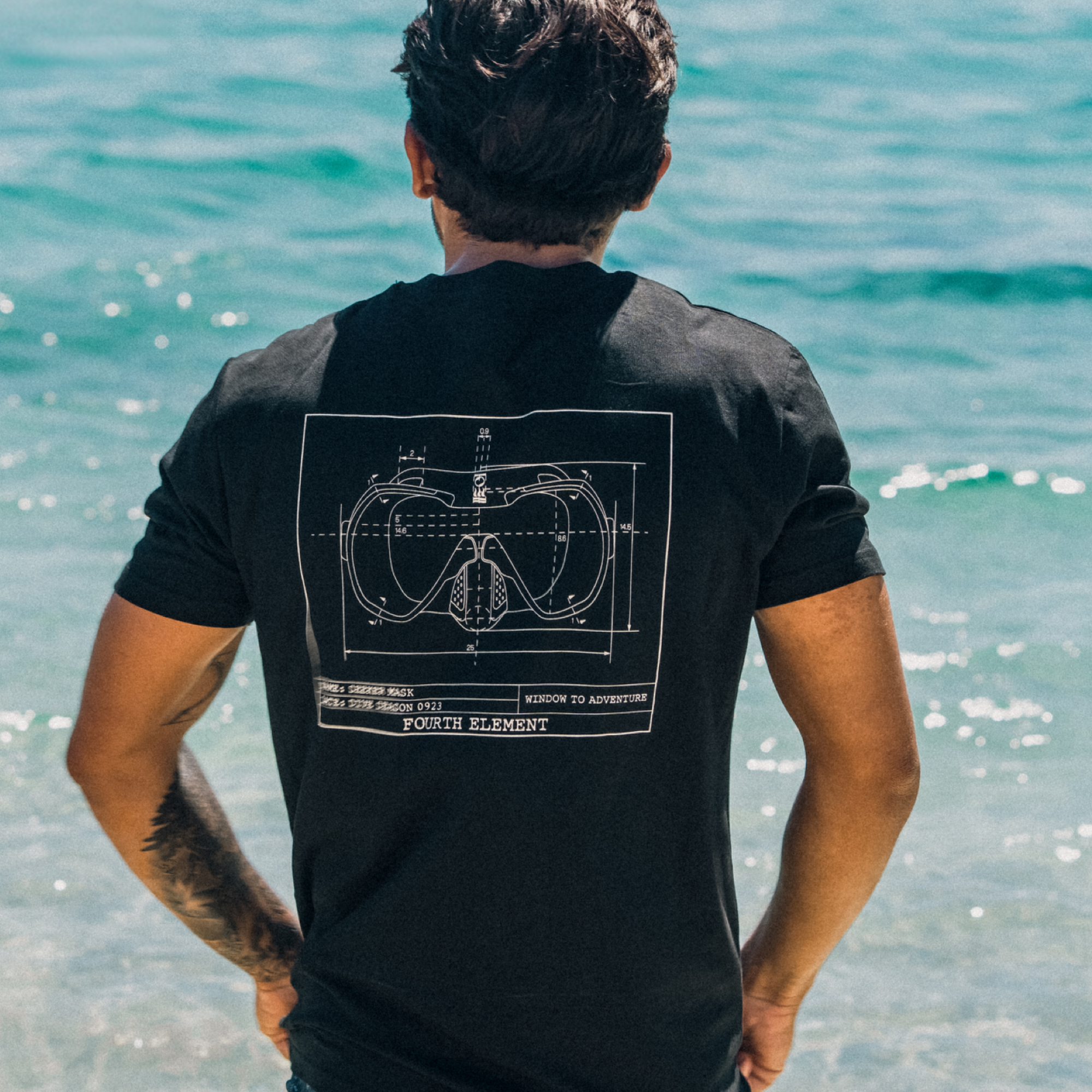Fourth Element Men's Seeker T-Shirt with dive-inspired graphic for scuba divers, explorers and ocean lovers