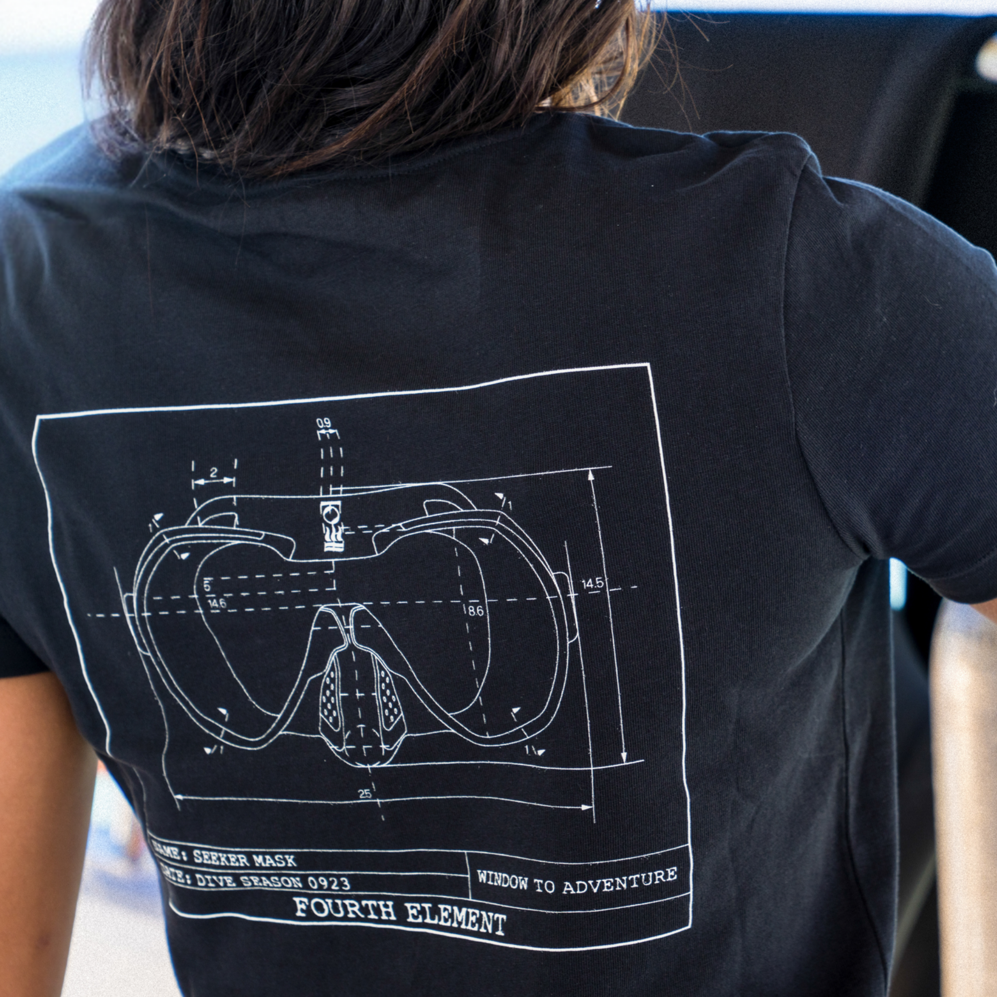 Fourth Element Women’s Seeker T-Shirt with dive-inspired graphic for scuba divers, explorers and ocean lovers