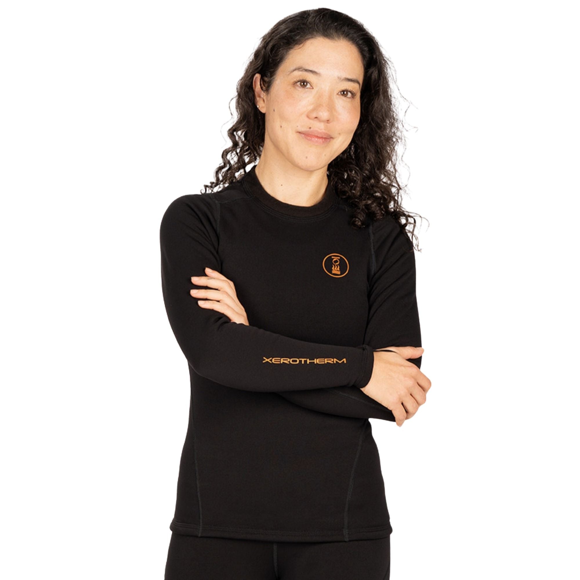 Fourth Element Women’s Xerotherm Long Sleeve Top – black Polartec thermal drysuit base layer for scuba, technical and cold-water diving