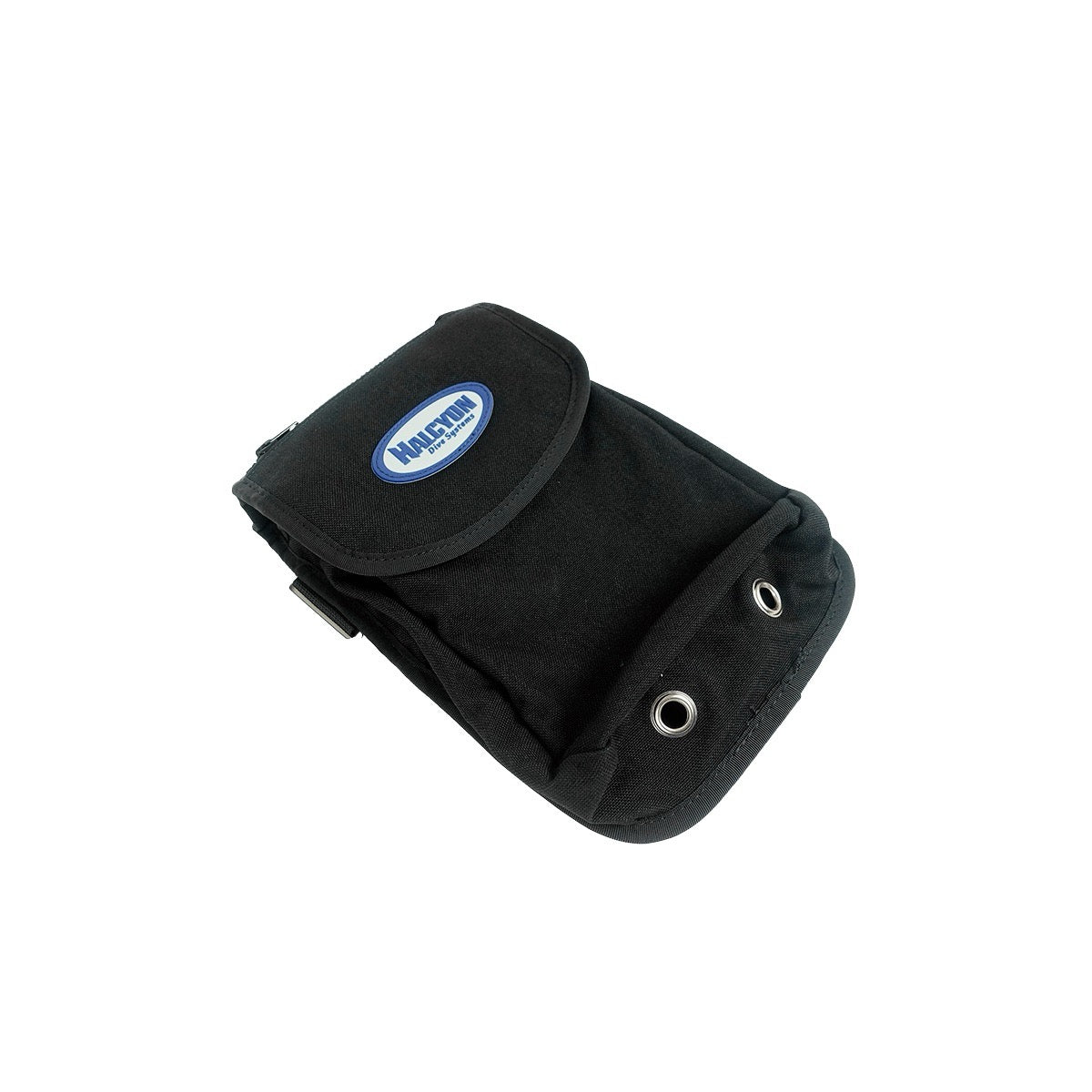 Halcyon Weighted Bellows Pocket in black with white and blue logo