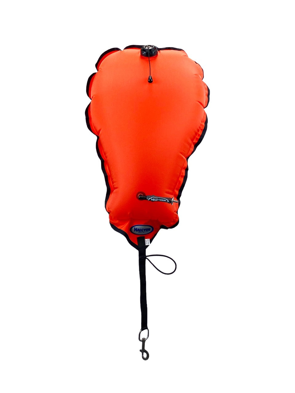 An orange Halcyon 80lb Lift Bag on white background