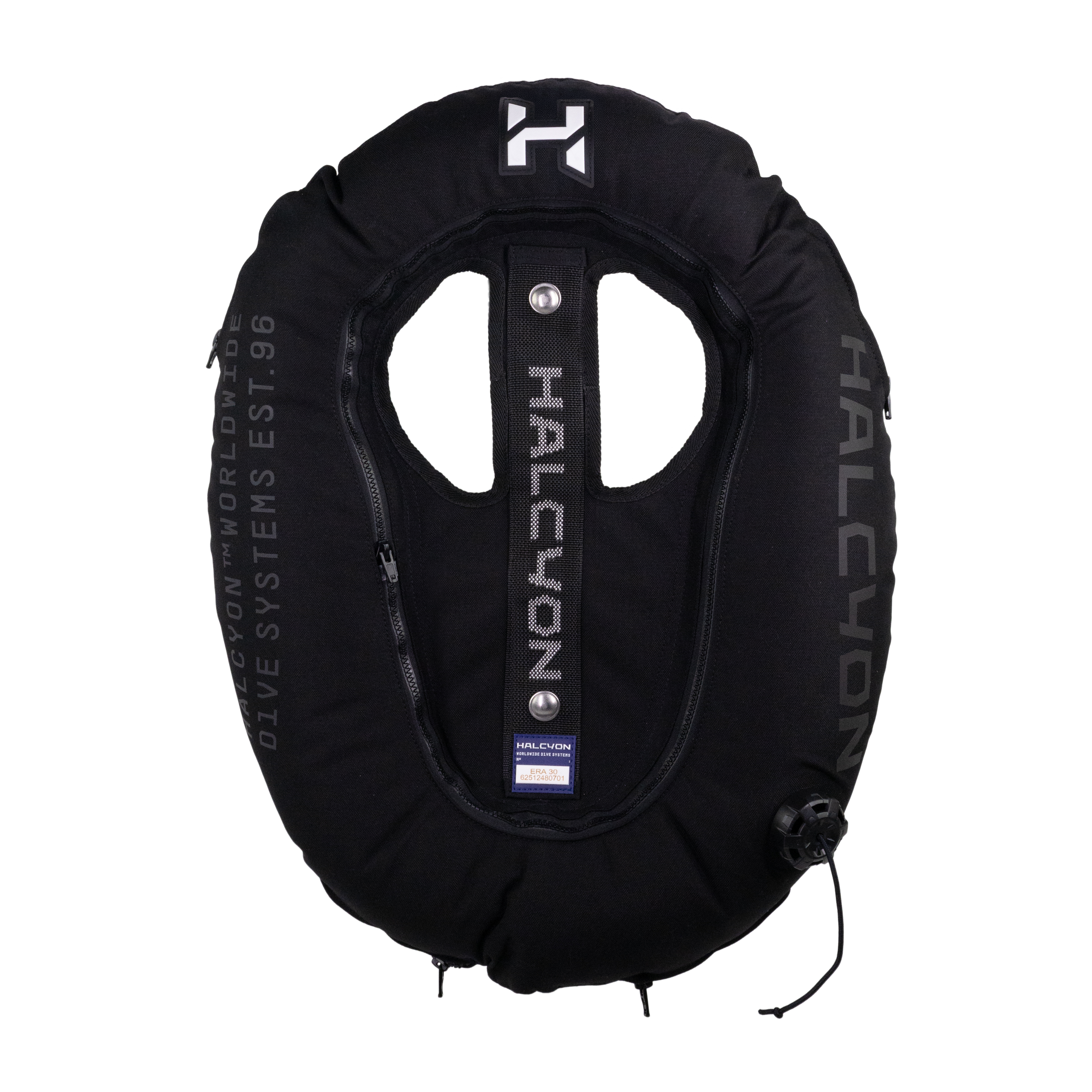 A black Halcyon Era Wing in Black with Halcyon logo on white background