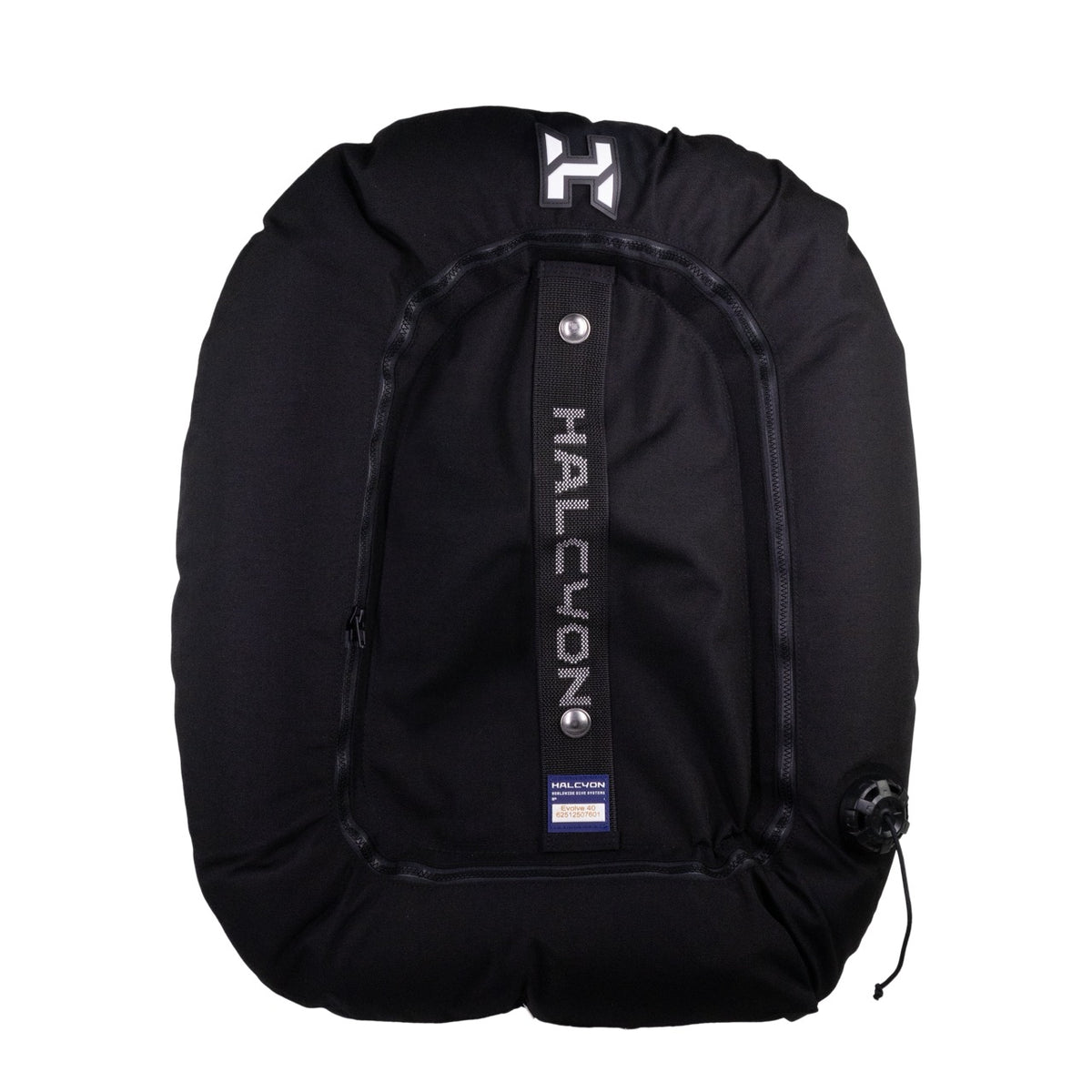 Halcyon Evolve™ Wing 40 in black with white Halcyon logo on white background