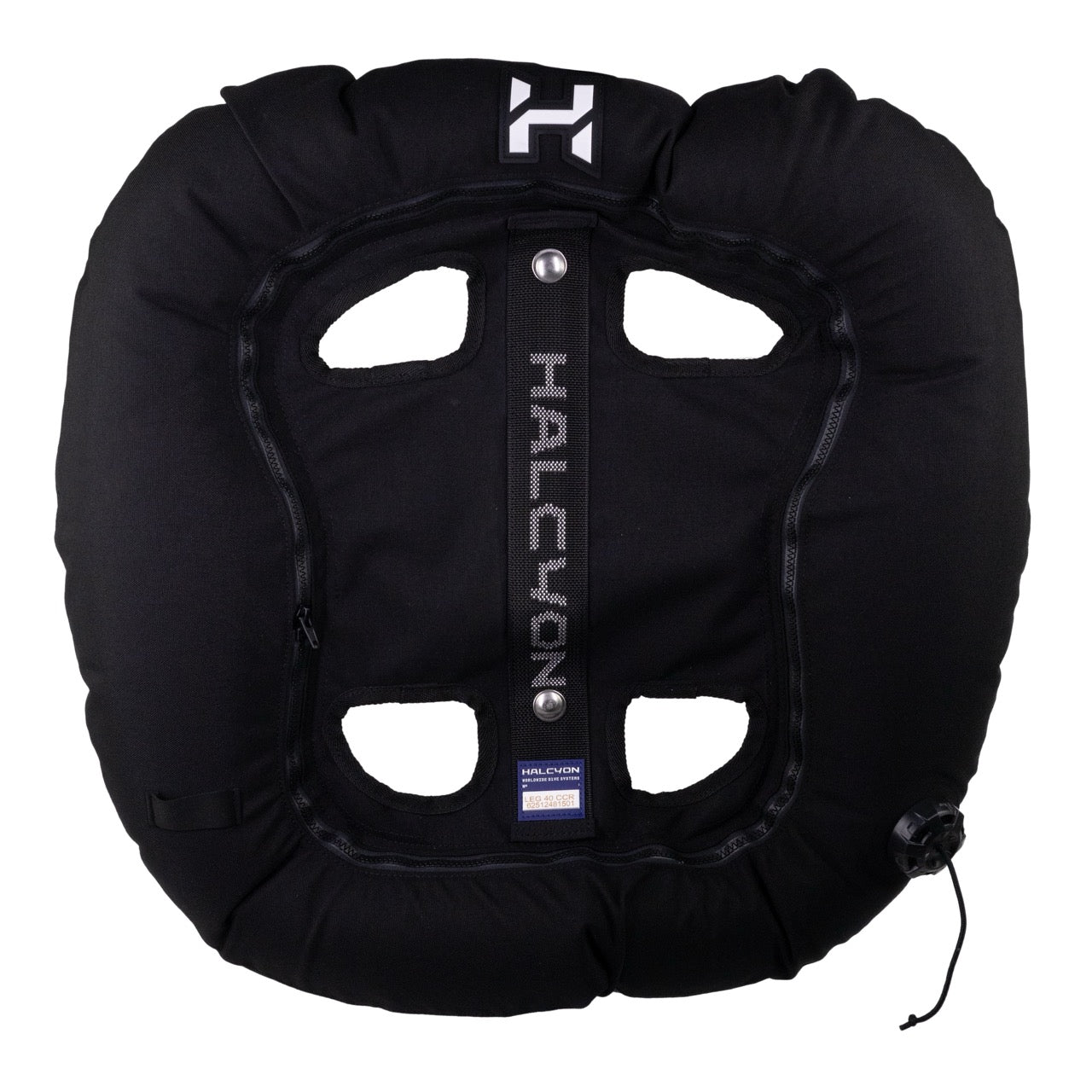 Black Halcyon Legend™ CCR Wing with white Halcyon logos on white background