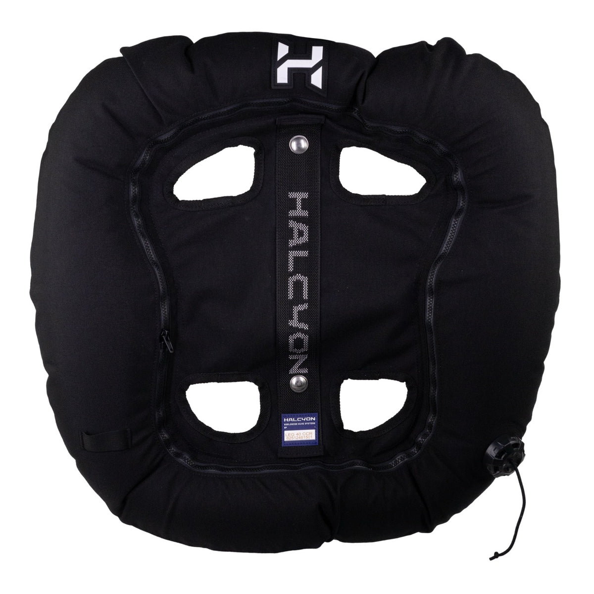 Black Halcyon Legend™ CCR Wing with white Halcyon logos on white background