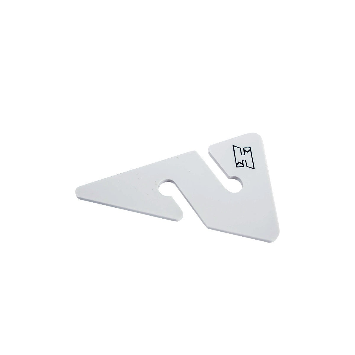 White arrow with black Halcyon logo for cave and wreck diving, on white background