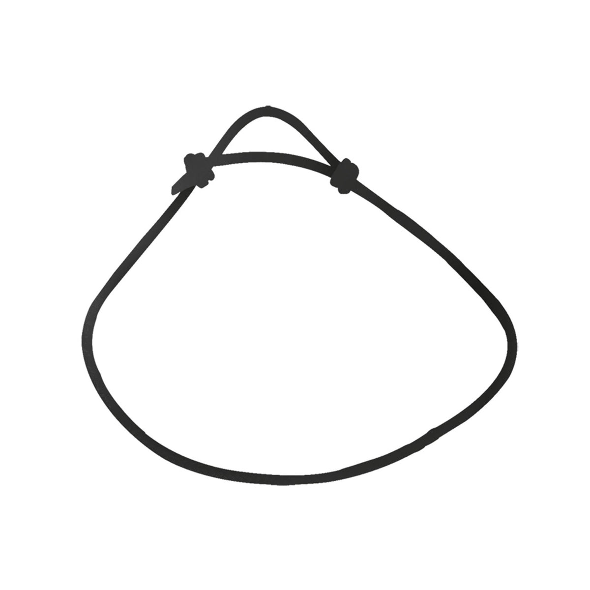 Black rope on white background for scuba diving