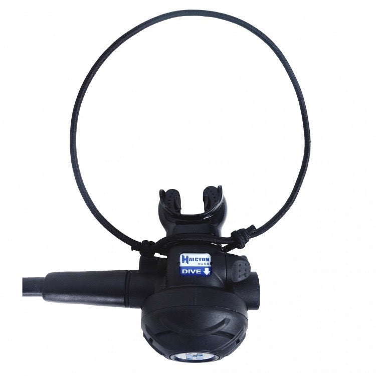 Black Bungee on black regulator on white background