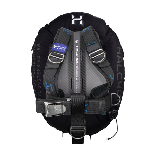 Halcyon Era wing with Carbon Fiber backplate and halcyon logo on white background