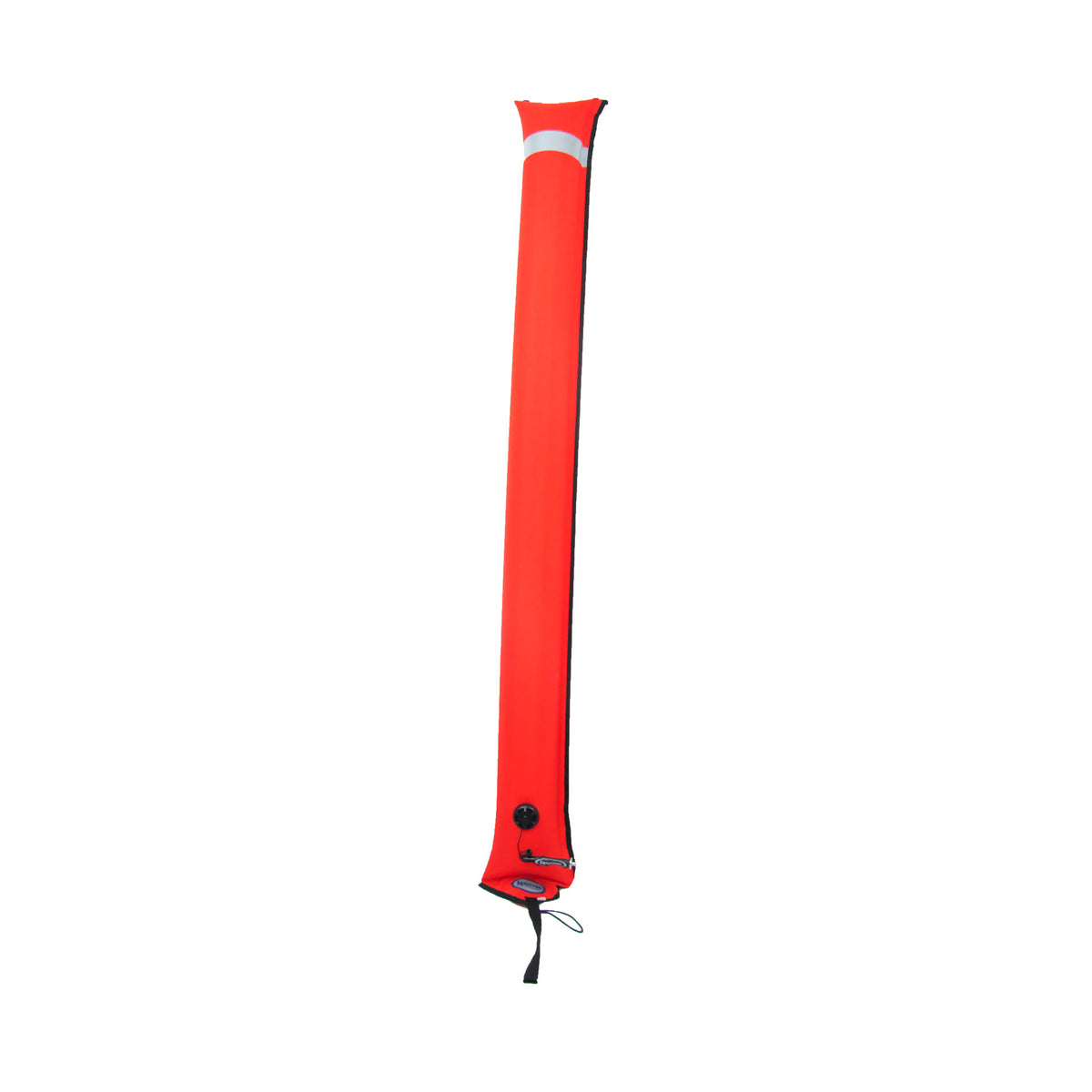 Orange inflated Diver Alert Marker from Halcyon on white background