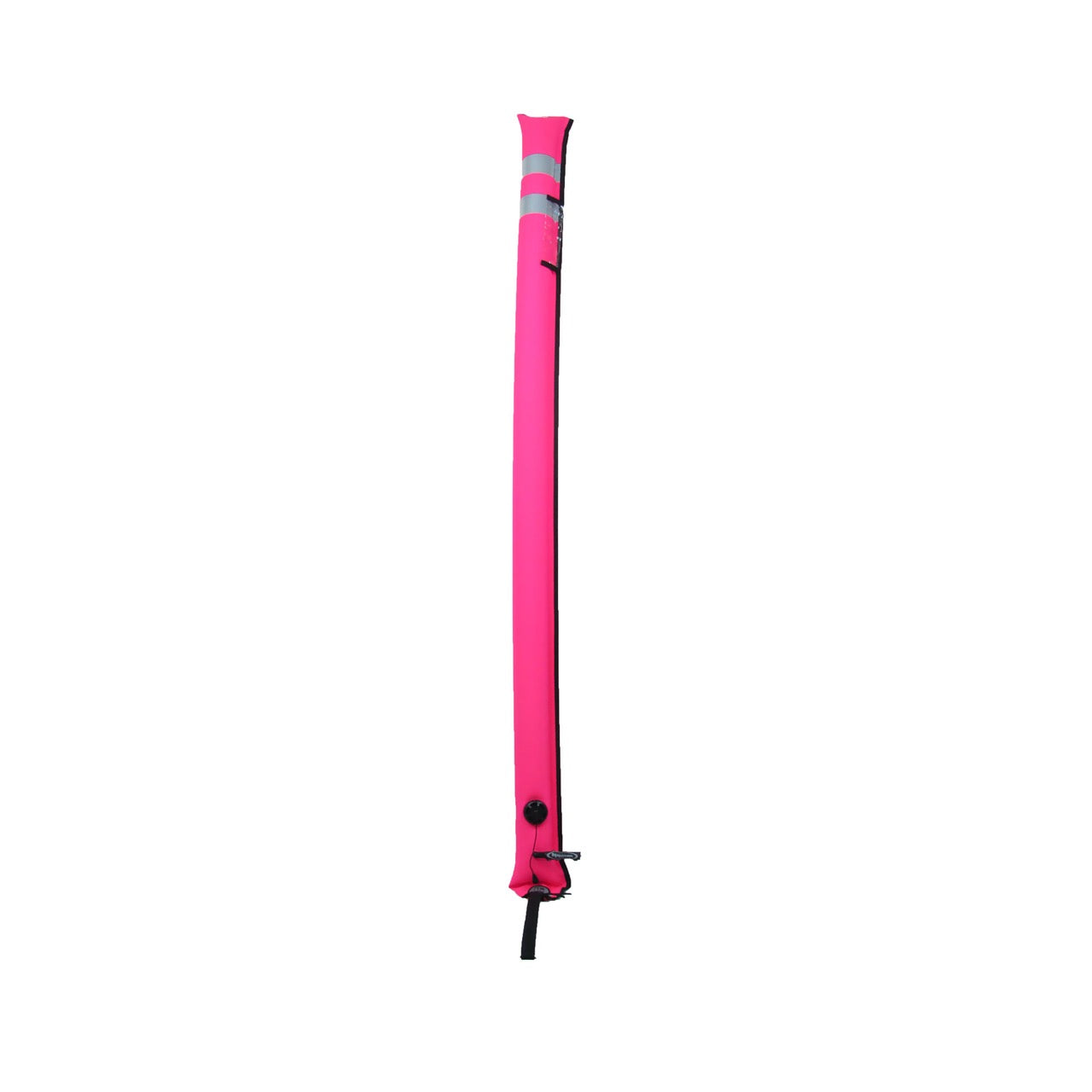 Inflated pink Halcyon super slim Diver Alert Marker on white background