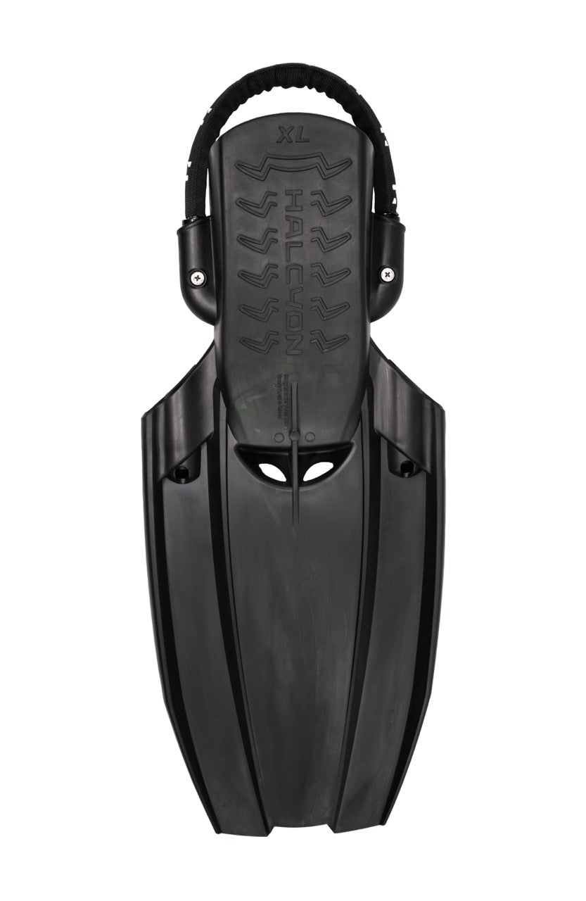 Halcyon Vector Pro Fin for scuba diving, shown from back on white background, product image