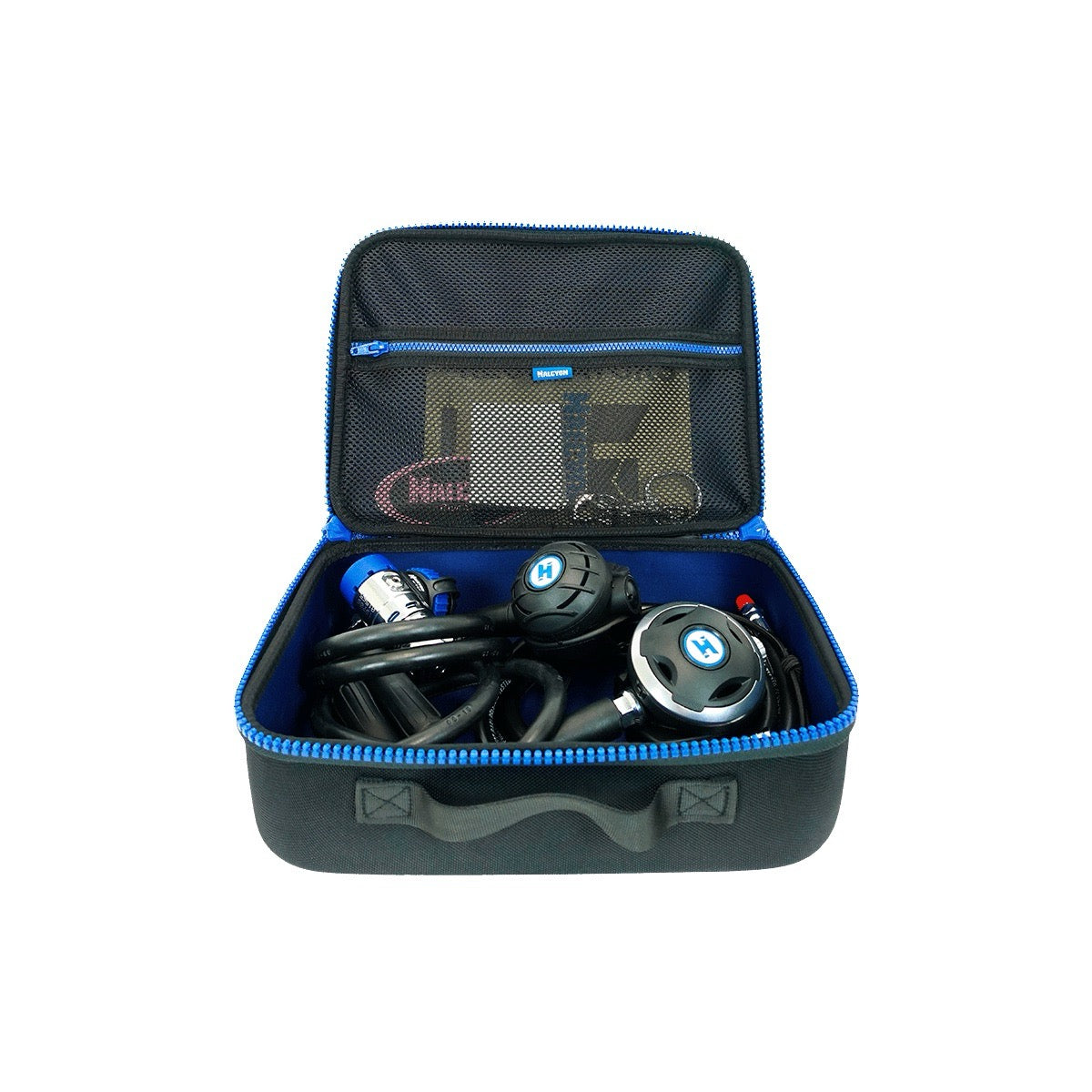 Open Halcyon Voyager Case with Regulators Inside, Product Image on white background