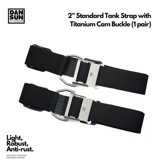 Pair of DanSun 2 inch tank straps with titanium cam buckles