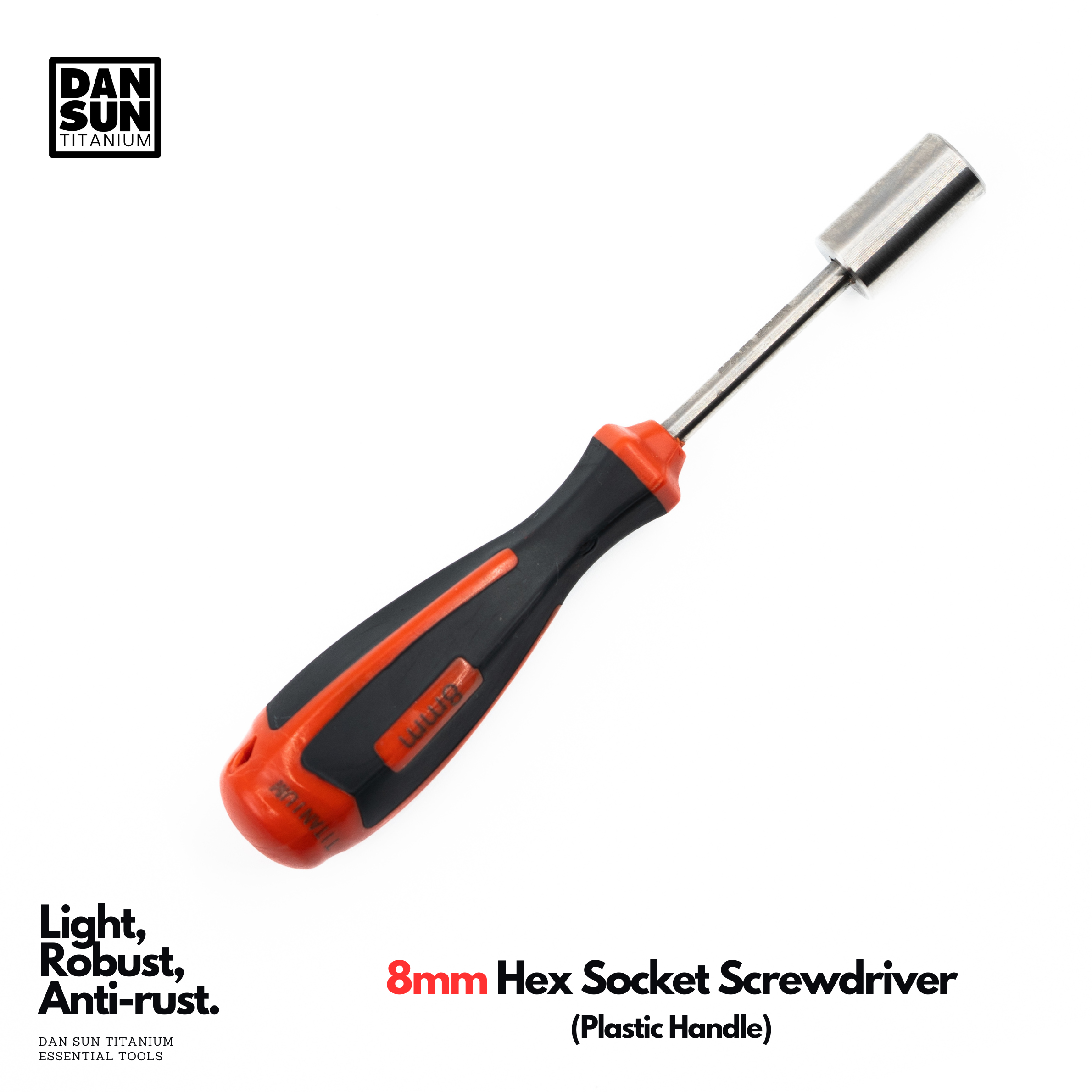8 mm hex socket screwdriver with plastic handle