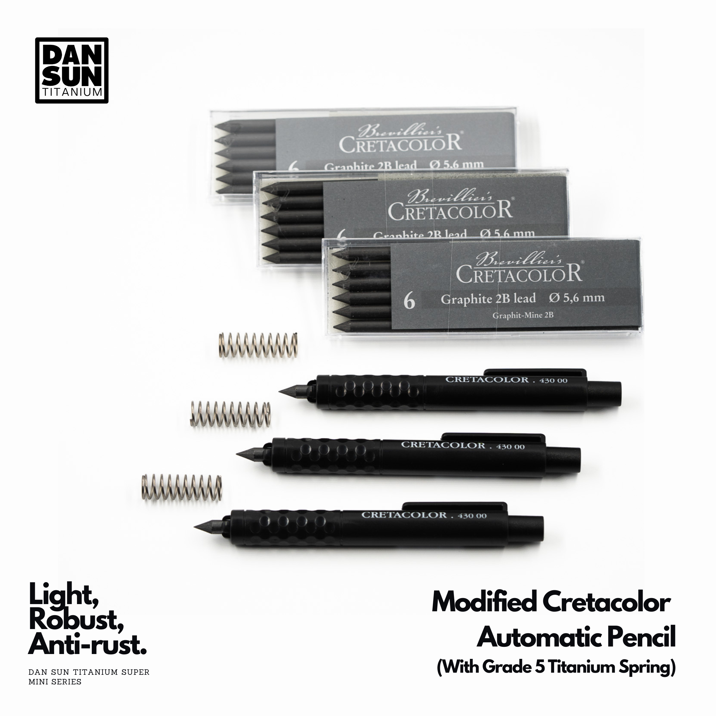 Cretacolor pencils, lead refills and titanium springs