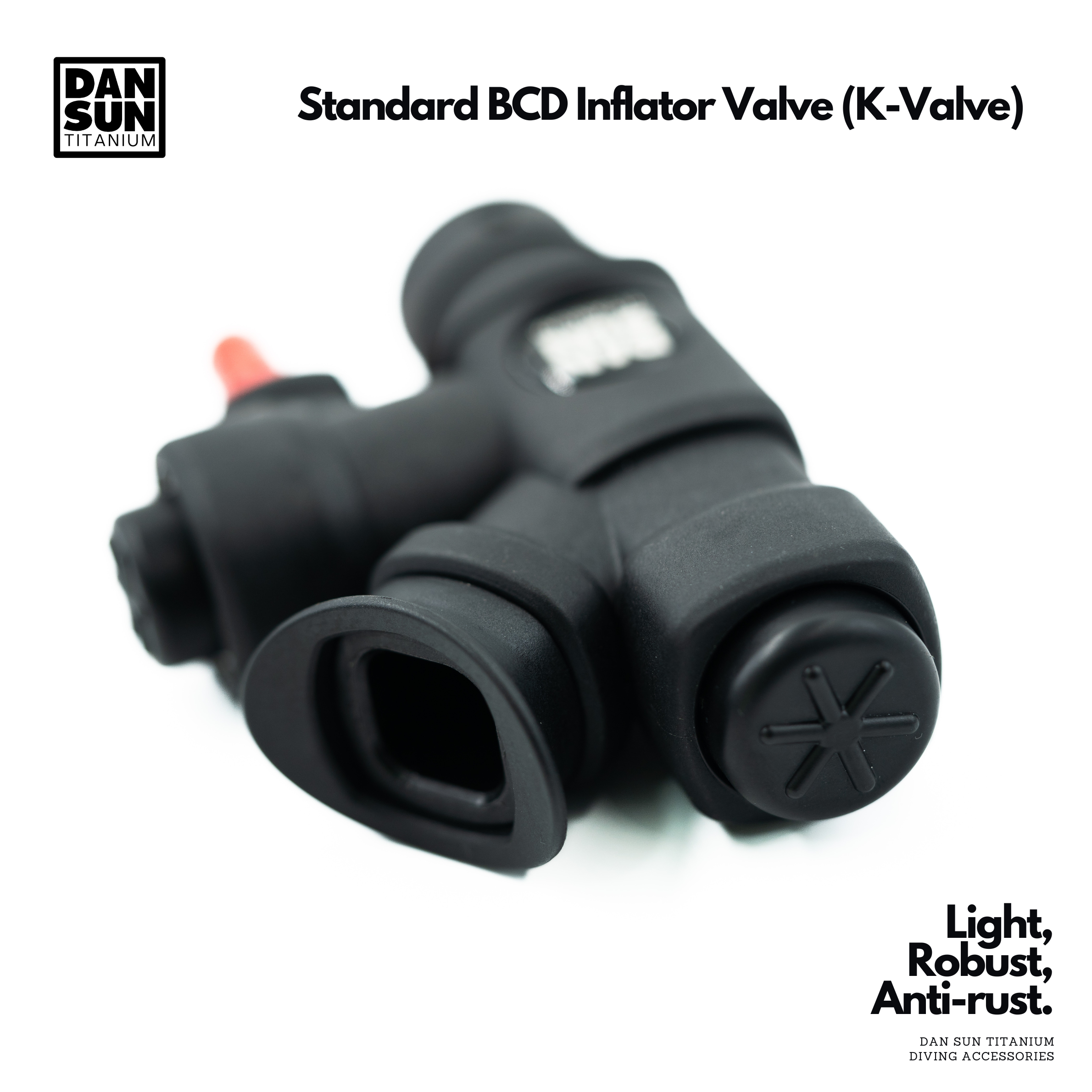 K-valve inflator mouthpiece and deflate button