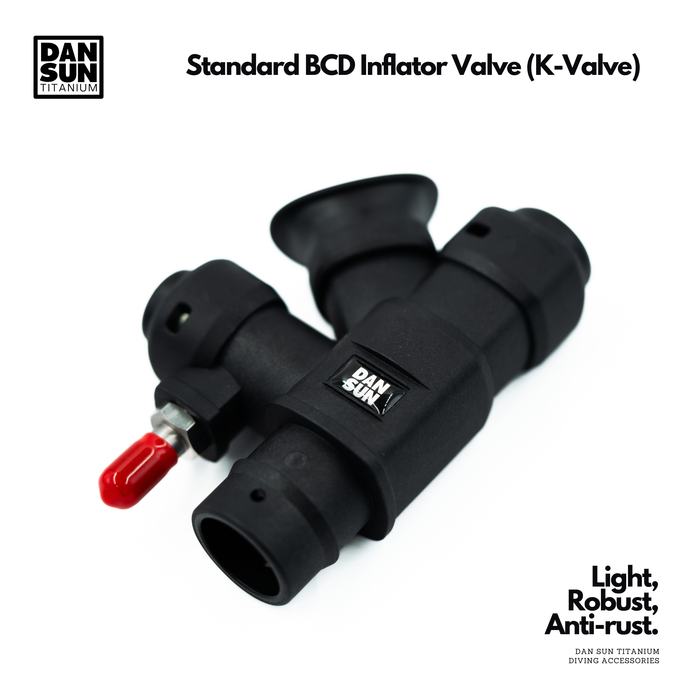 BCD inflator valve K-valve, side view