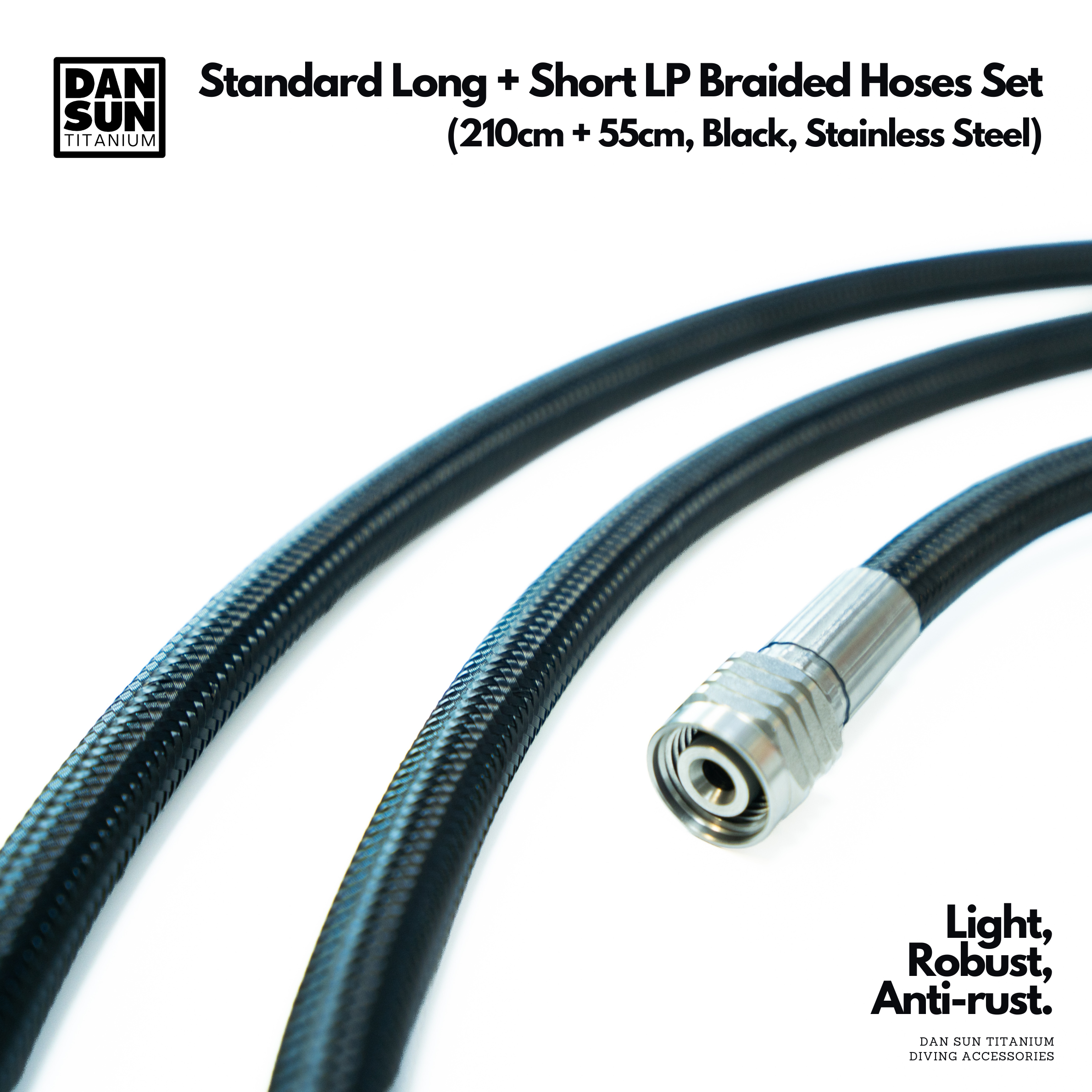 Braided LP hose with stainless steel fitting