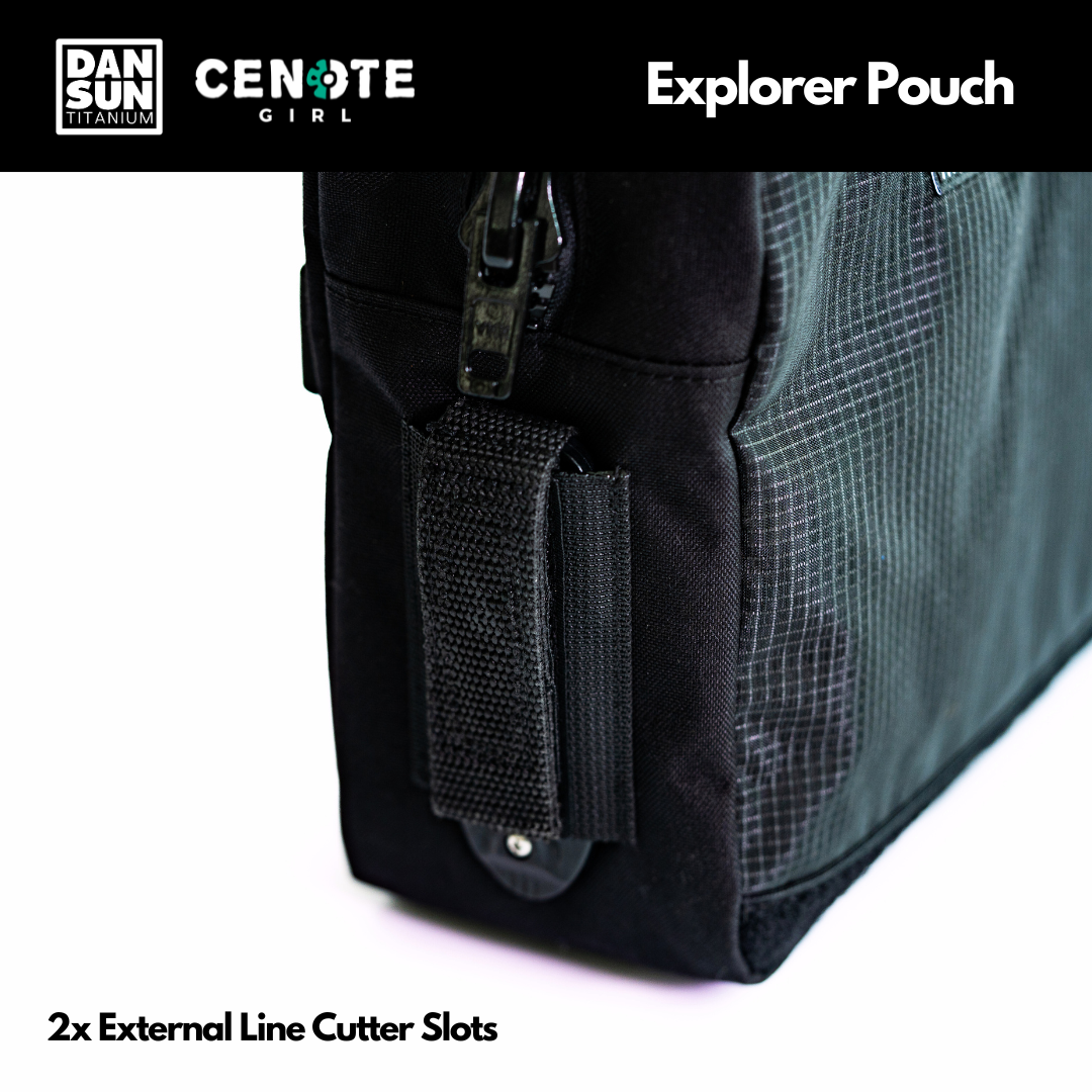 Two external line cutter slots on the Explorer Pouch