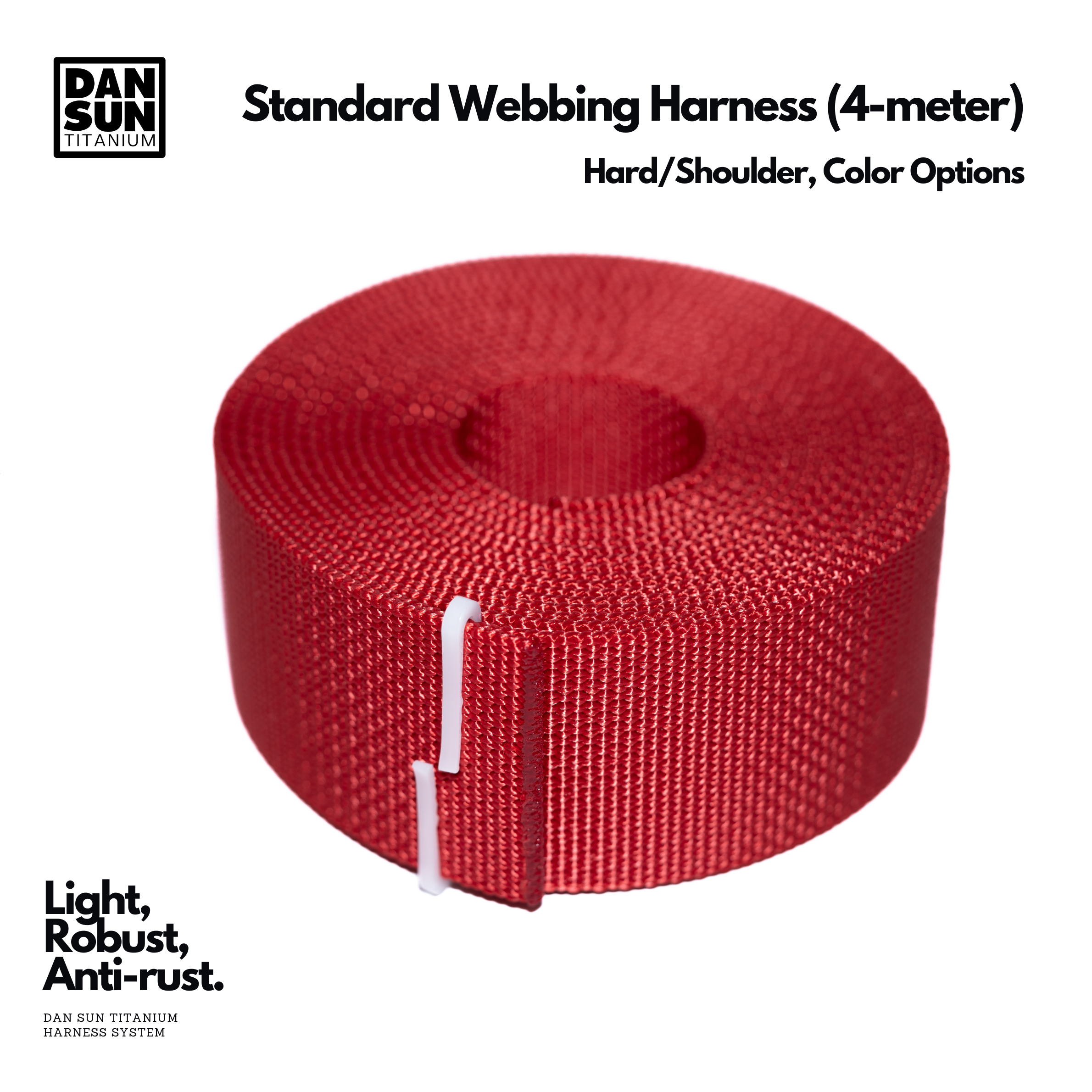 Red harness webbing roll