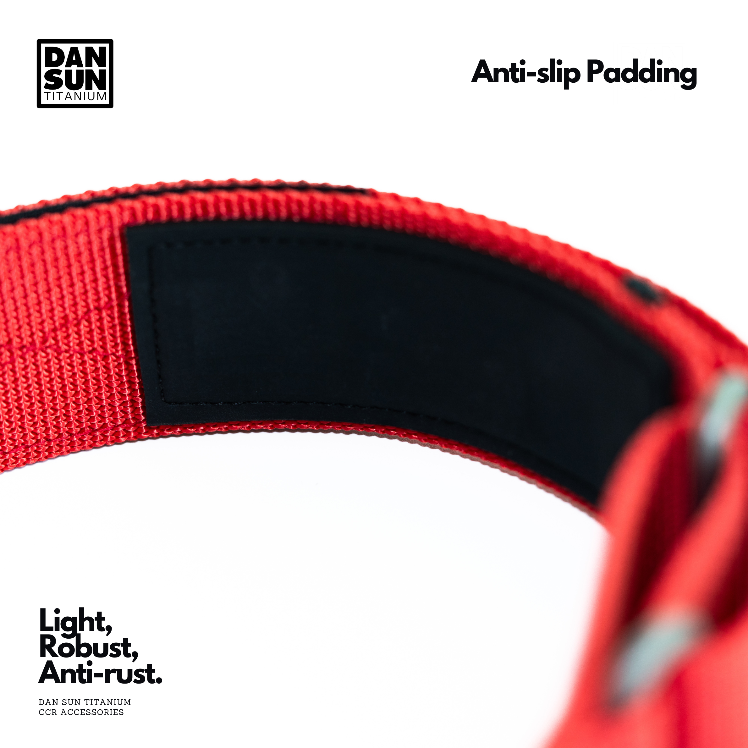 Anti-slip padding inside the canister strap