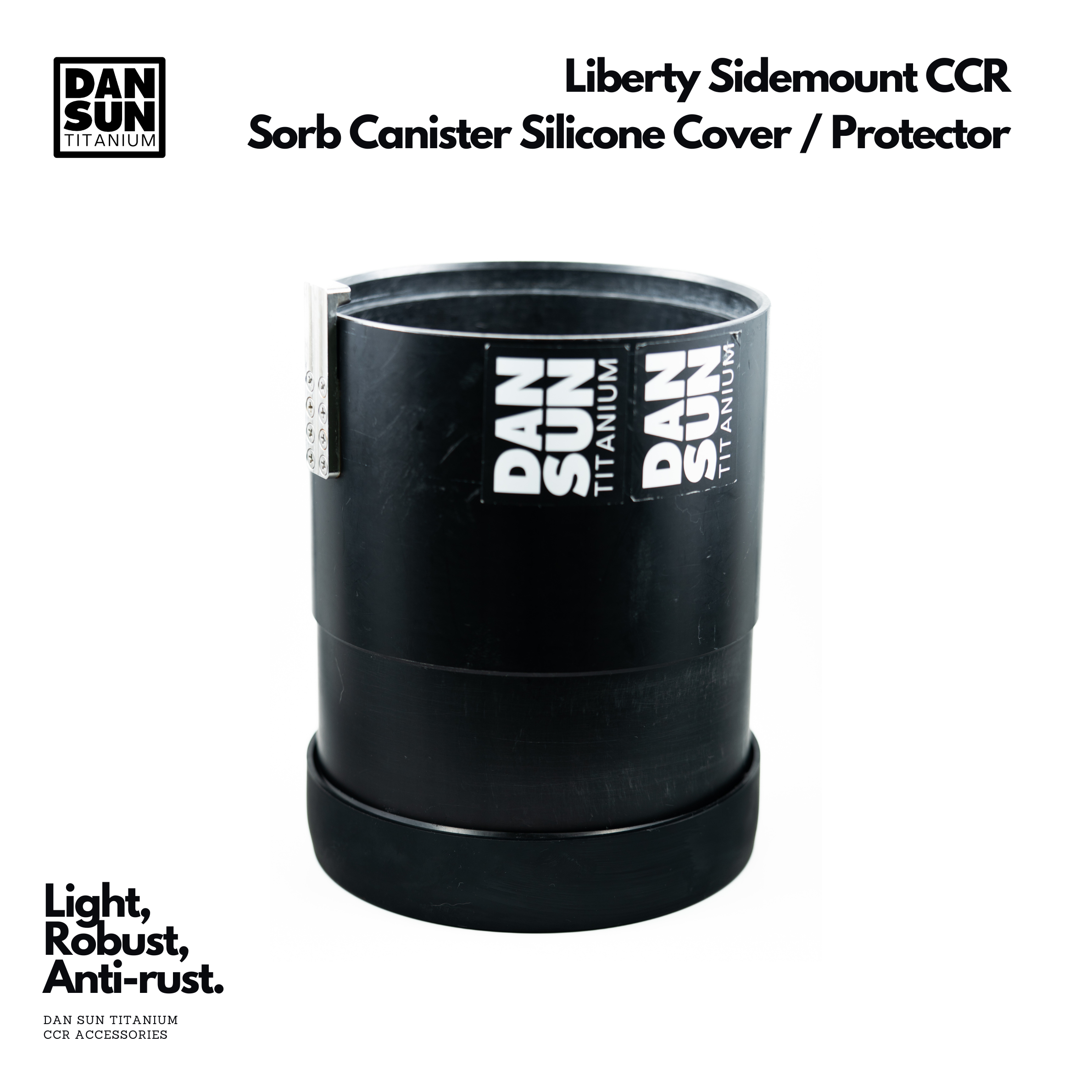 Silicone protector on the bottom of the Liberty Sidemount canister
