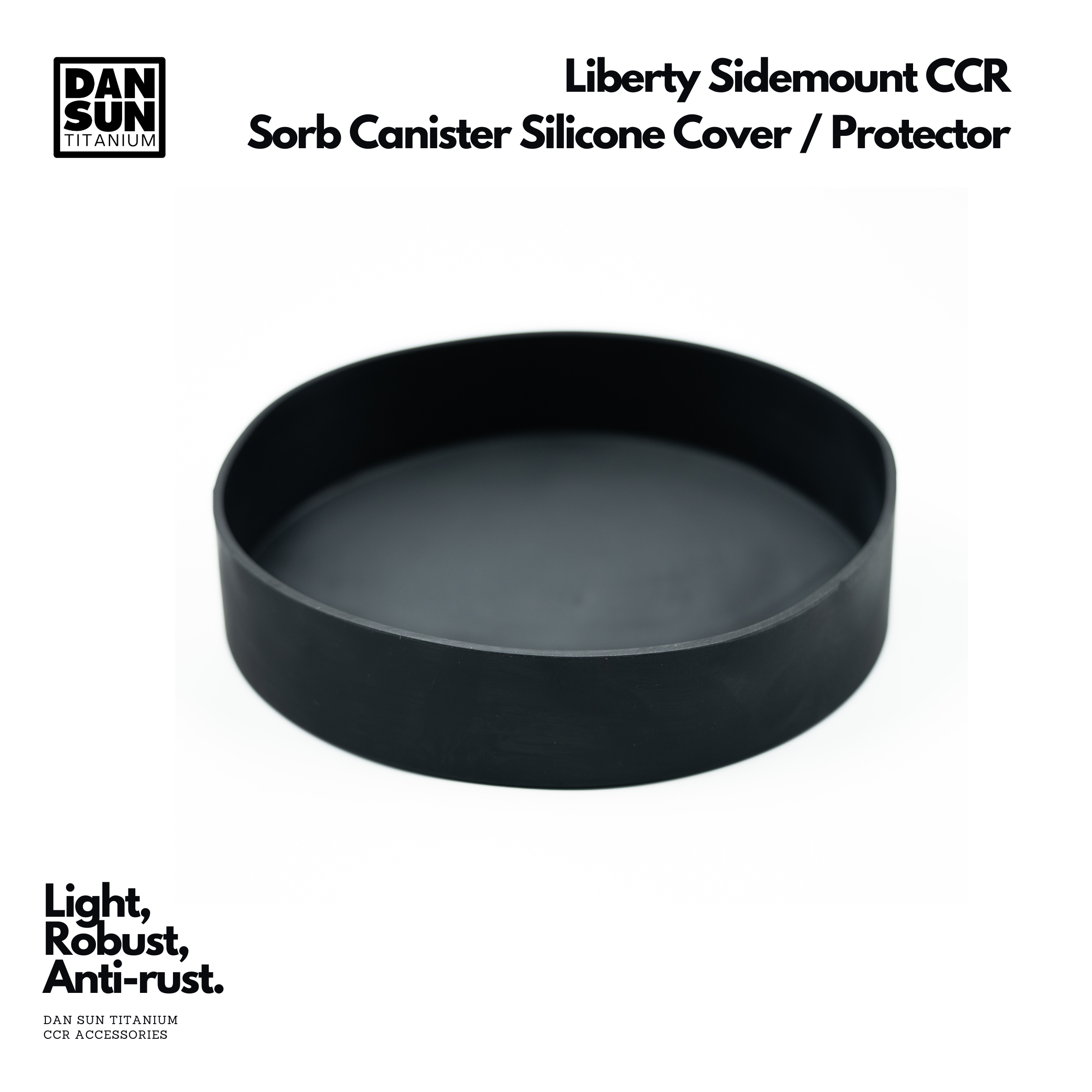 Black silicone protector for the Liberty Sidemount CCR scrubber canister