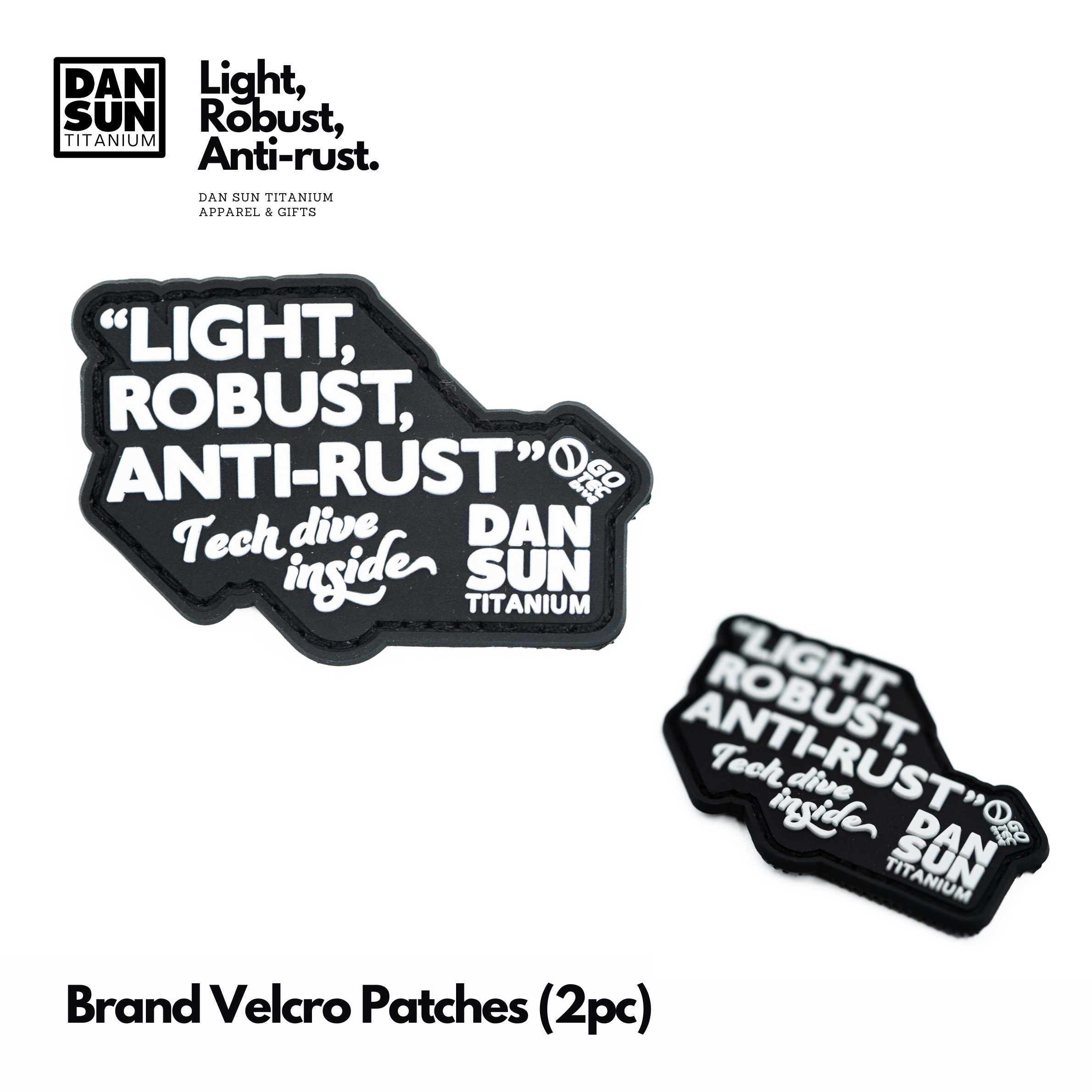 Light, Robust, Anti-Rust Velcro patch by DanSun and GoTecDive