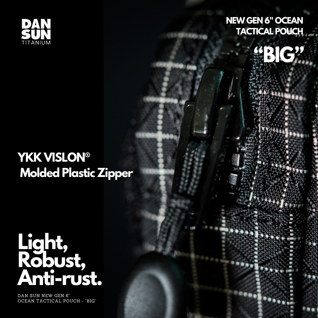 YKK VISLON molded plastic zipper on the Ocean Tactical BIG pouch