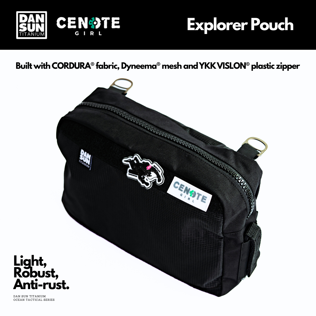 DanSun Explorer Pouch made with Cenote Girl, in CORDURA with Dyneema mesh