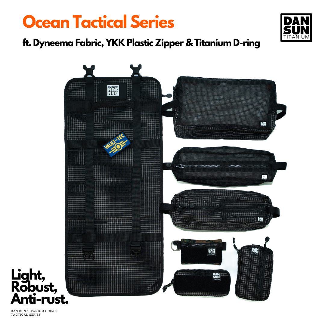 Ocean Tactical Series pouches laid out with the tool roll