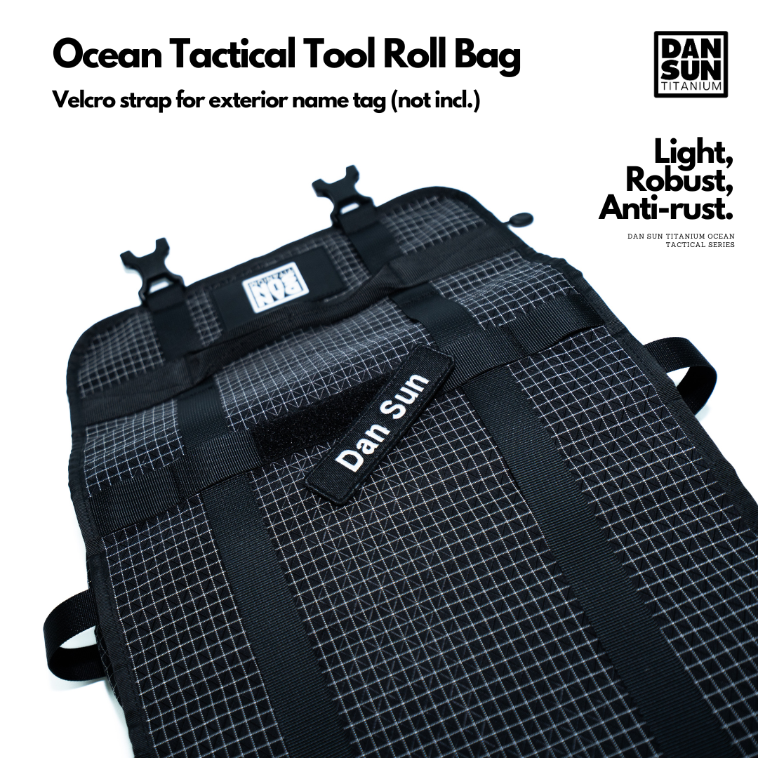 Velcro strap for a name tag on the tool roll