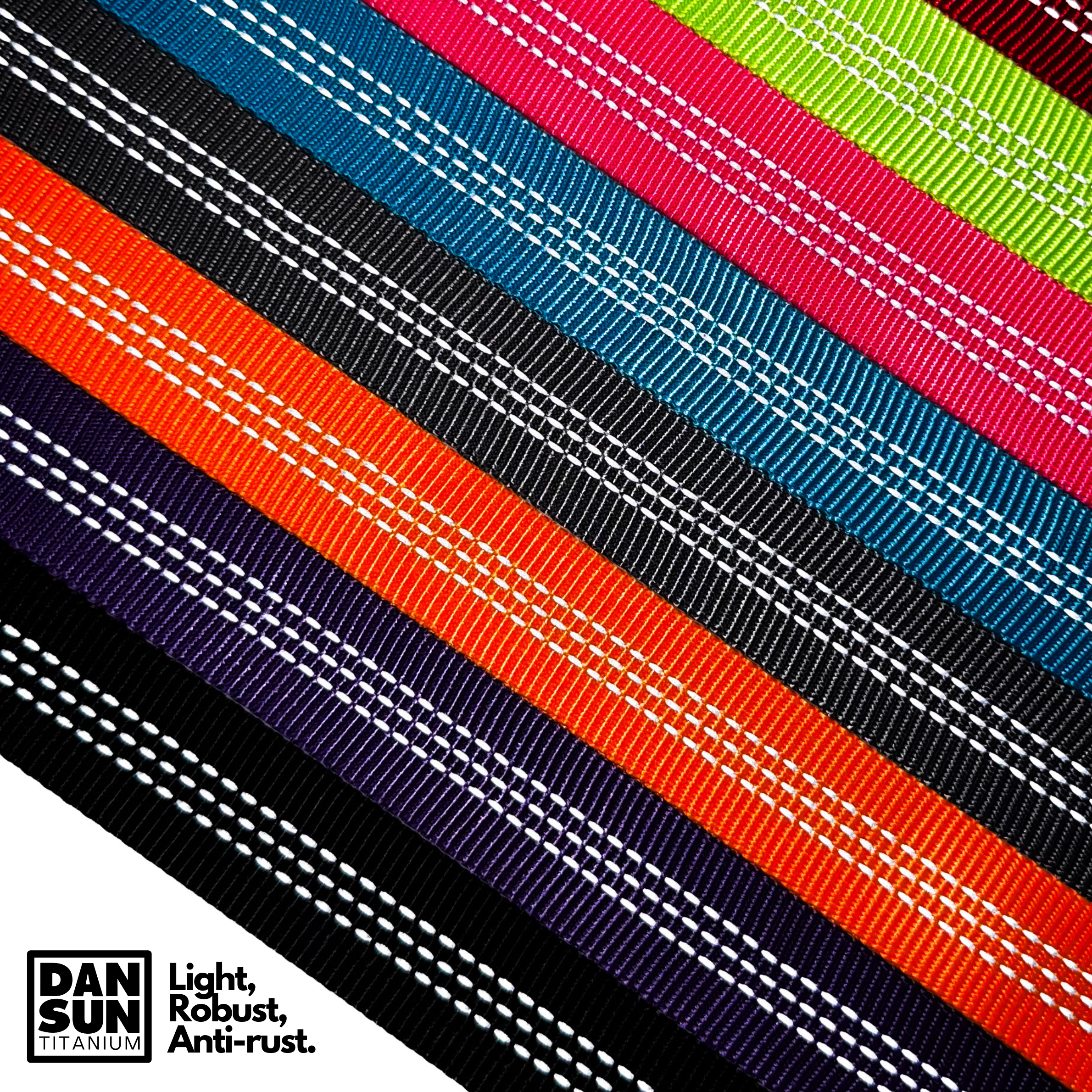 Reflective nylon cover colours for titanium tank bands
