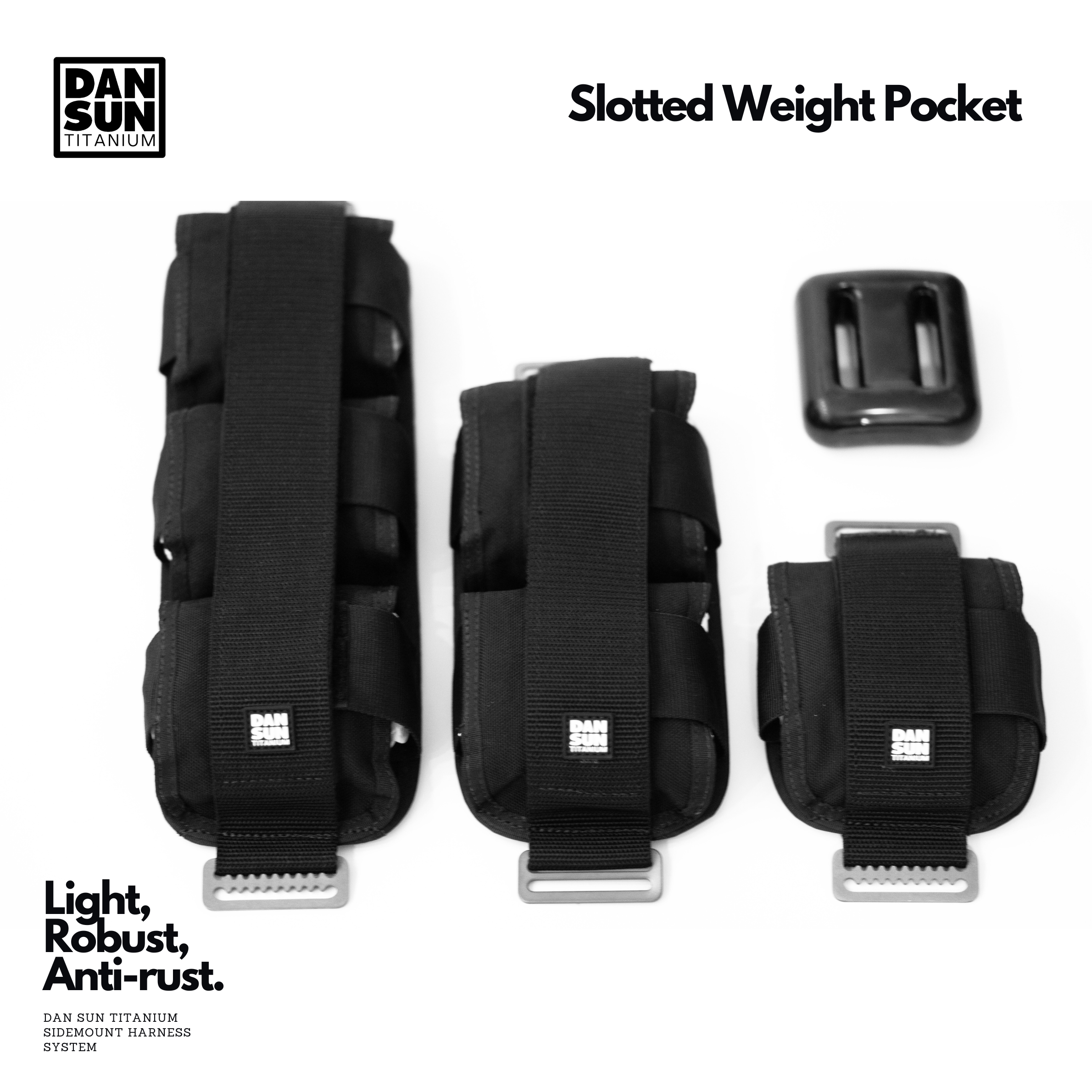 DanSun slotted weight pockets with 3, 2 and 1 slots