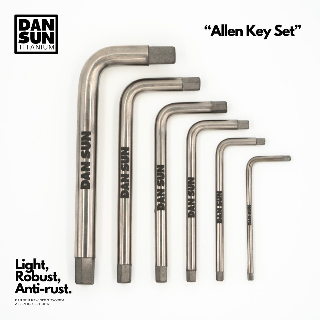 DanSun titanium Allen key set of 6, laid out