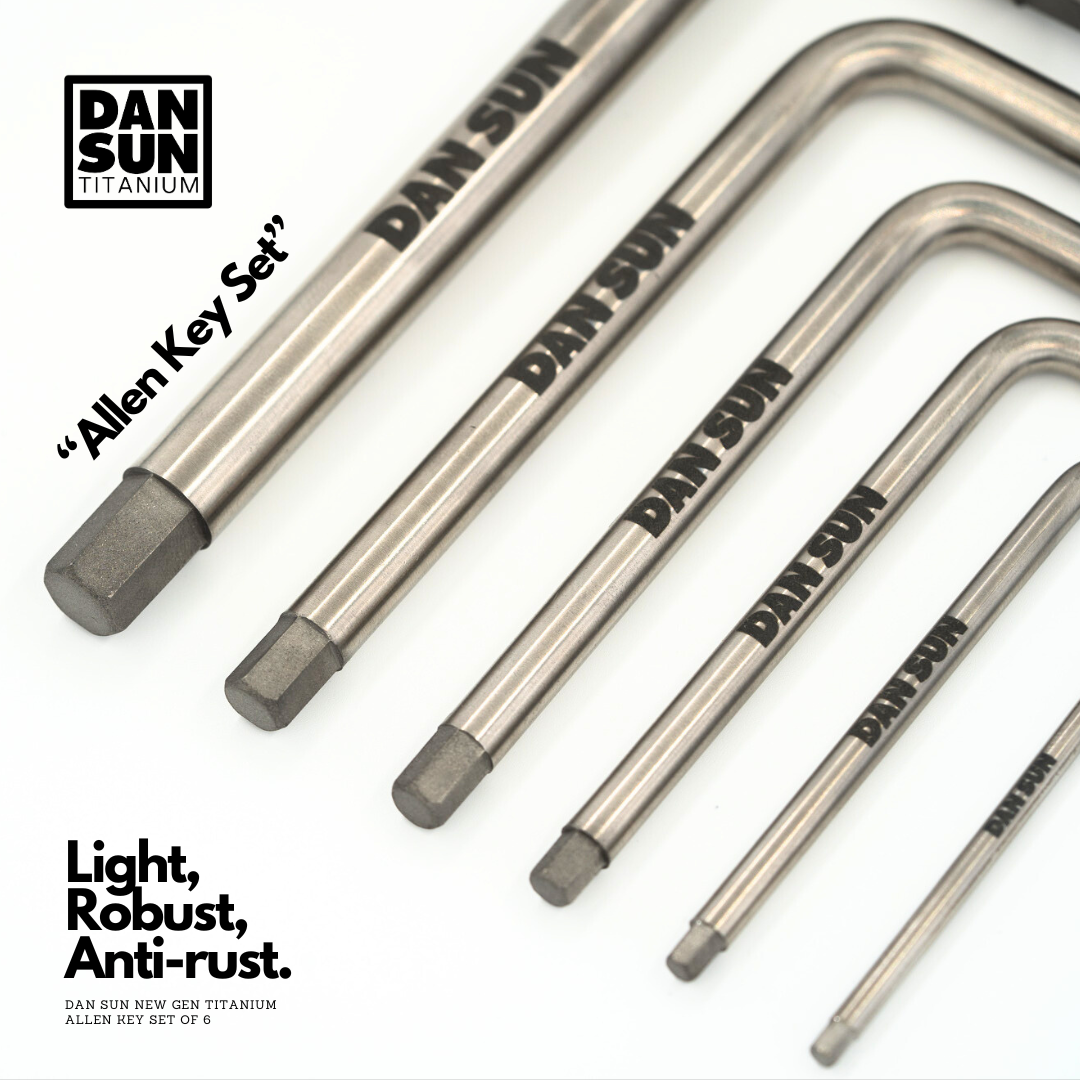 Titanium Allen keys, close-up of the DanSun engraving