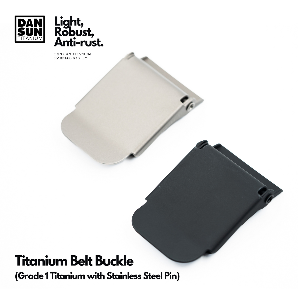 DanSun titanium belt buckles in original and black