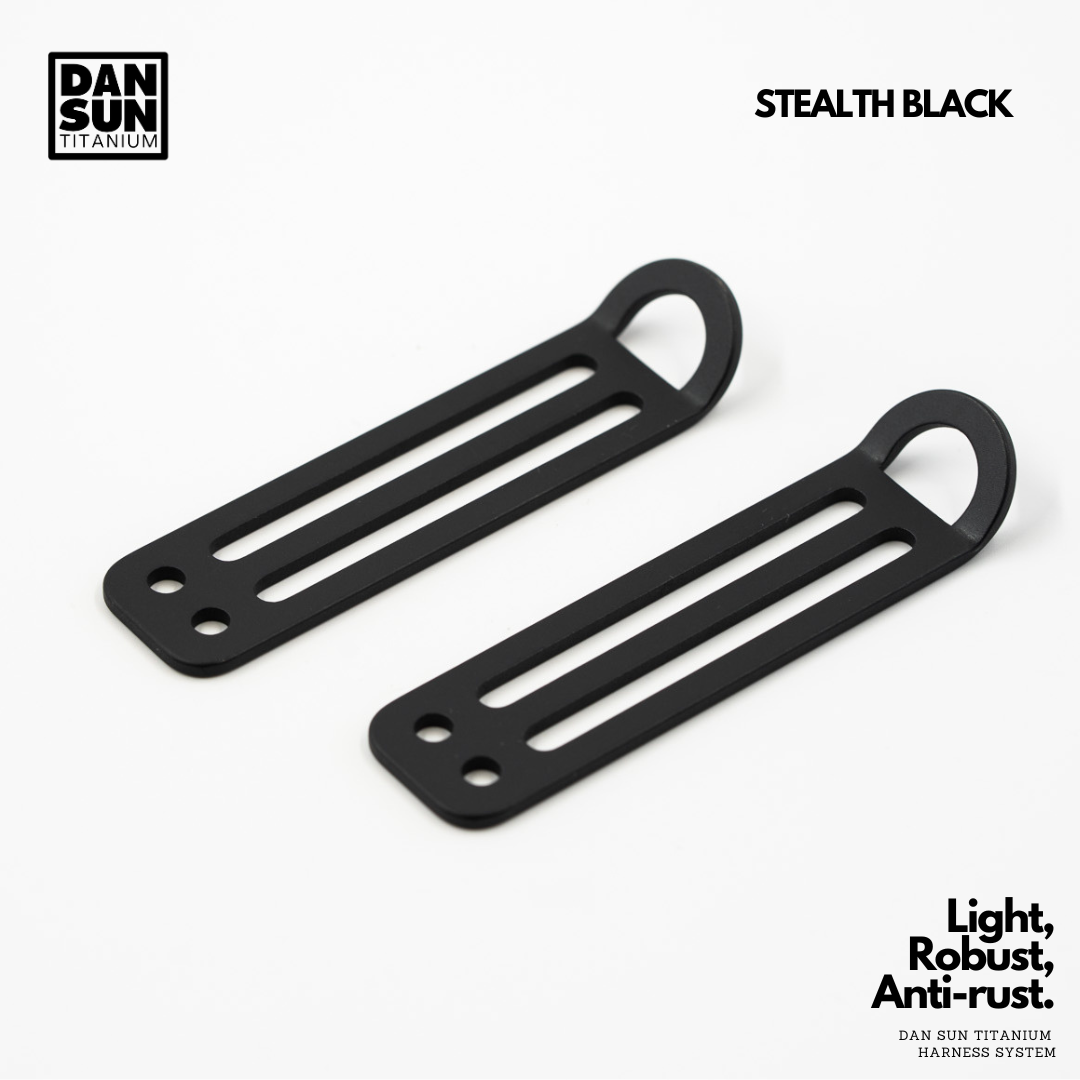 Stealth black titanium bungee tri-glides