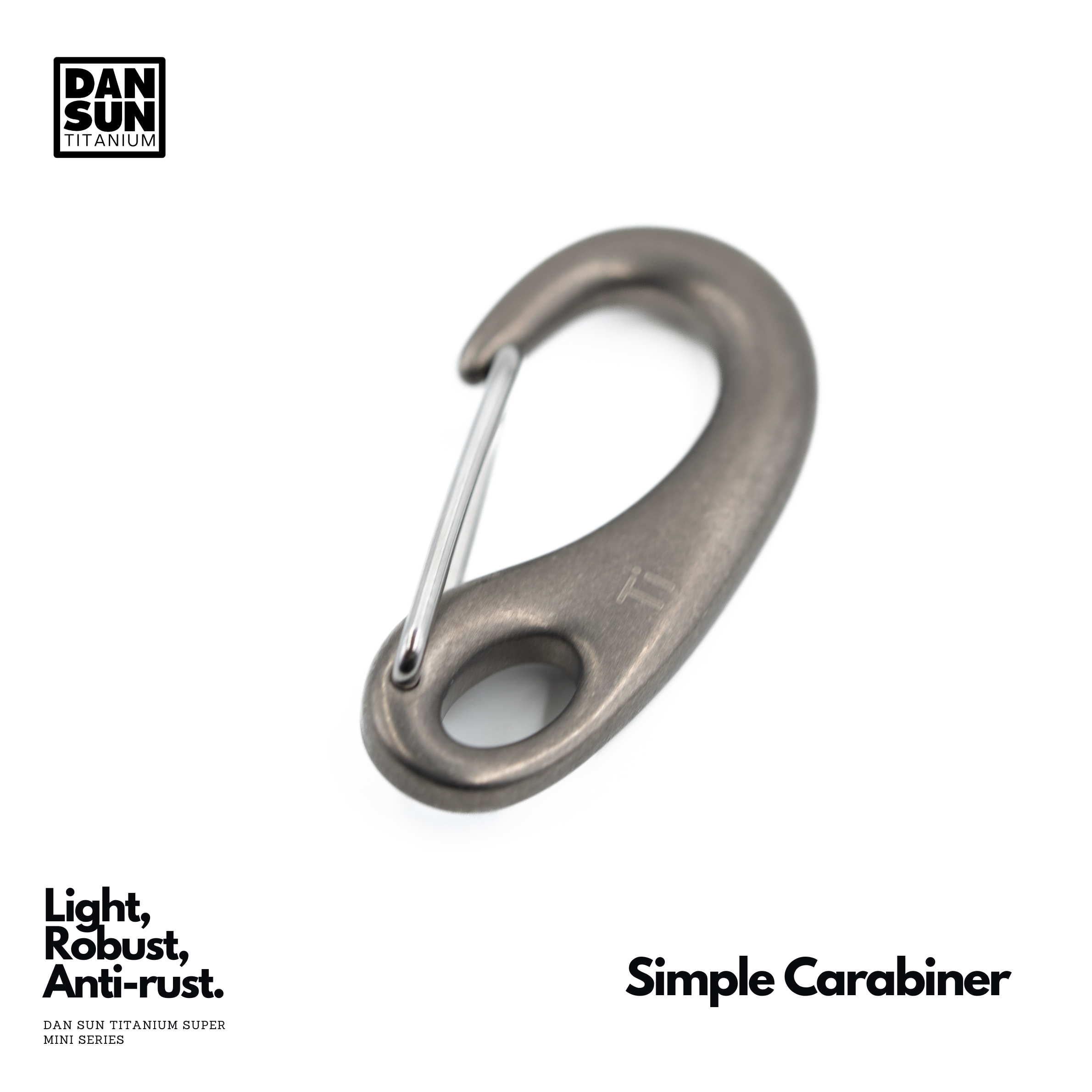 DanSun simple titanium carabiner with wire gate