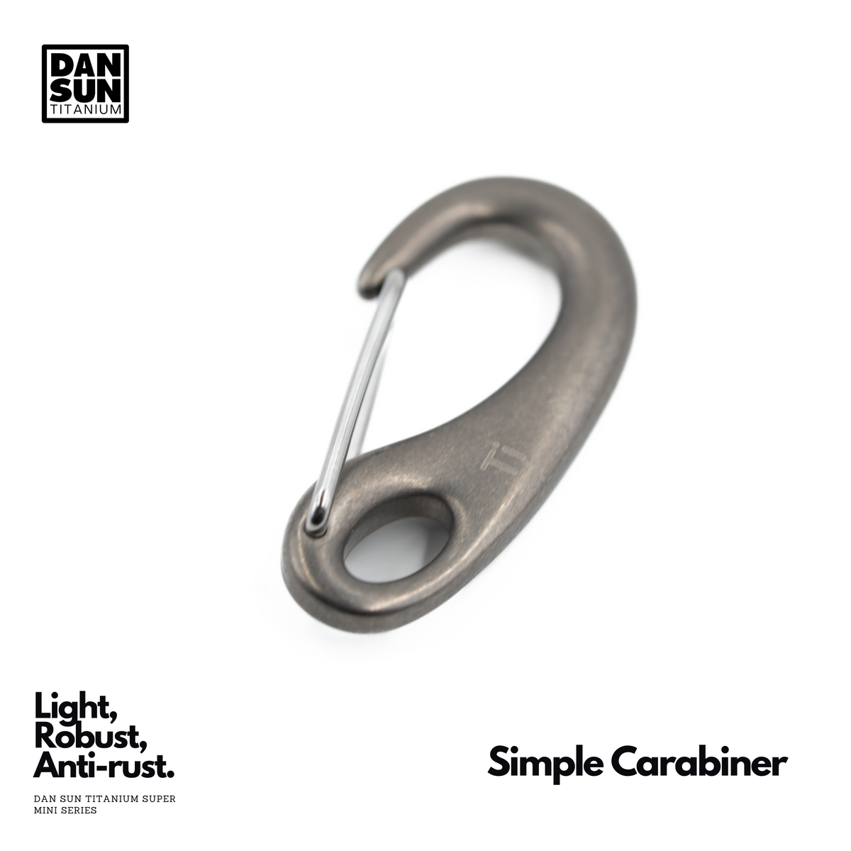 DanSun simple titanium carabiner with wire gate