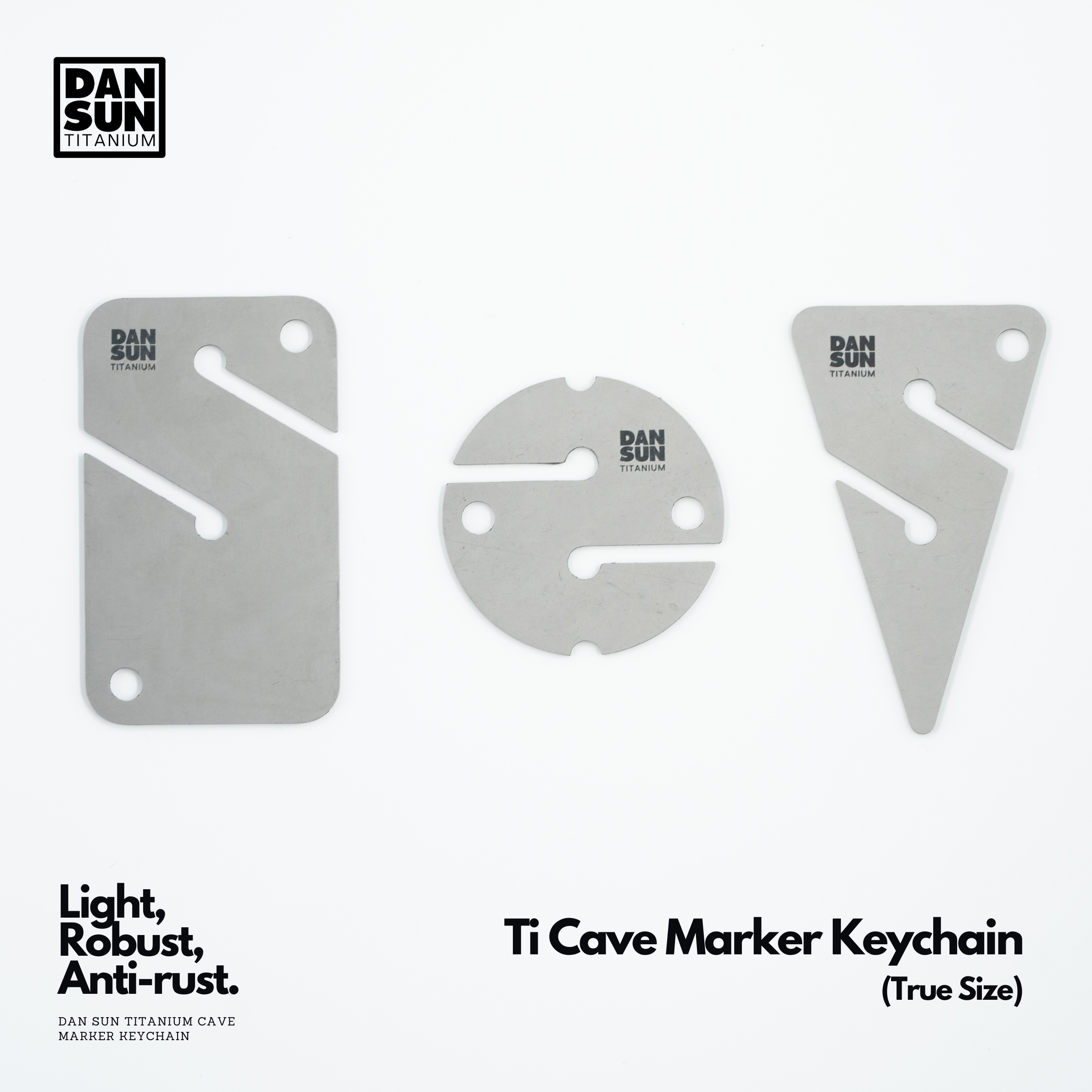 Titanium REM, round and arrow cave markers